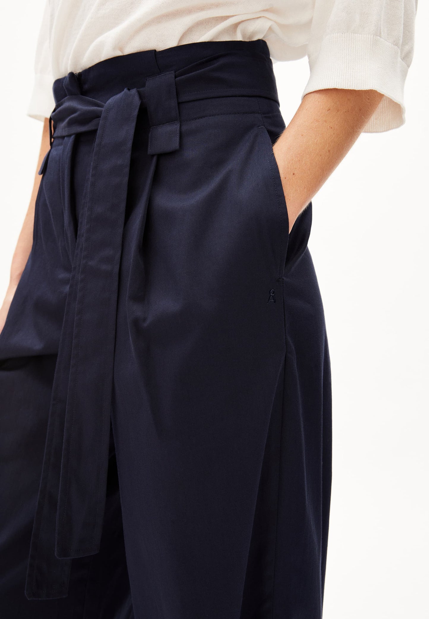 Pantalon ample en coton bio | marine "morenaaja night sky"