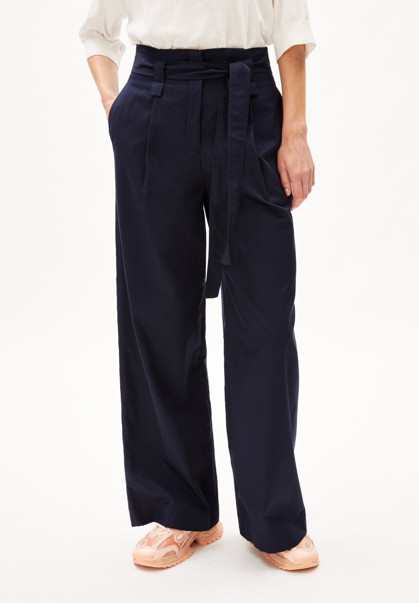 Pantalon ample en coton bio | marine "morenaaja night sky"
