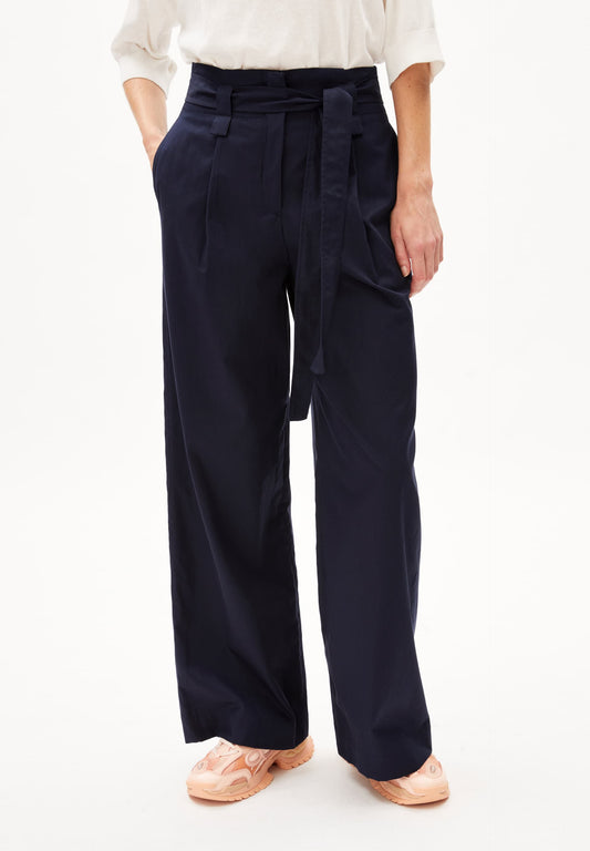 Pantalon ample en coton bio | marine "morenaaja night sky"