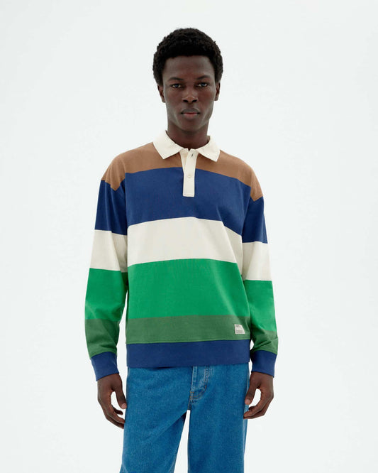 Polo manches longues en coton bio | rayé "Land stripes bob polo - multicolor"