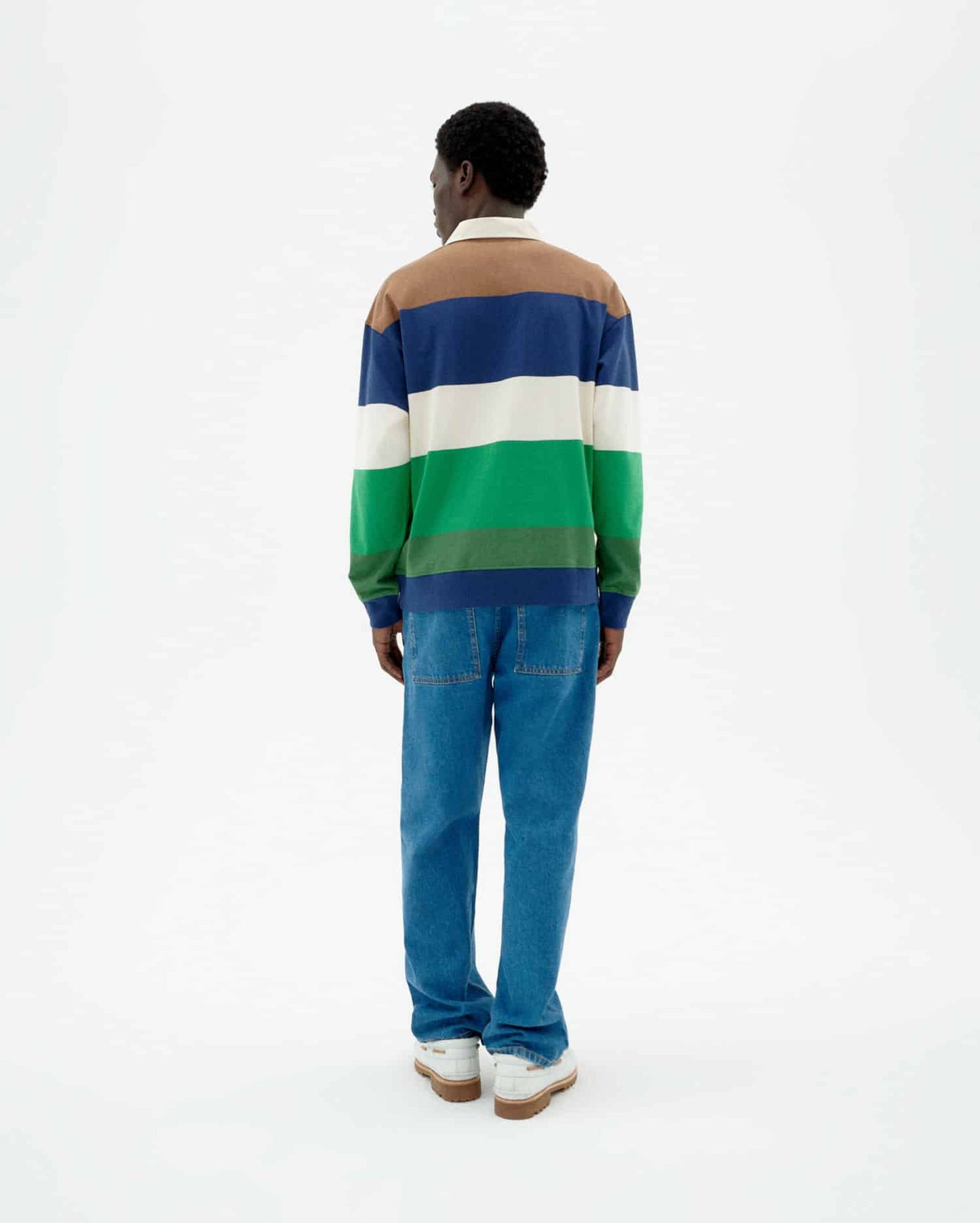 Polo manches longues en coton bio | rayé "Land stripes bob polo - multicolor"