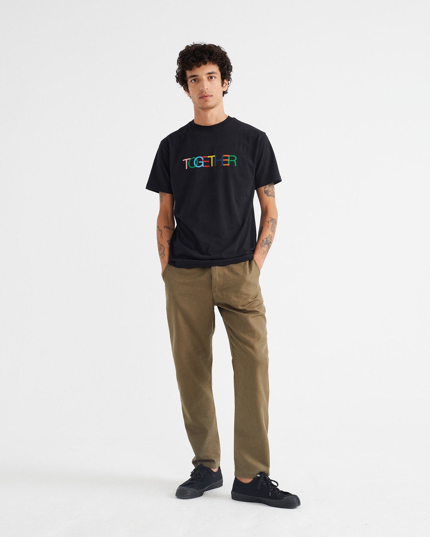 T-shirt imprimé noir en coton bio - Together