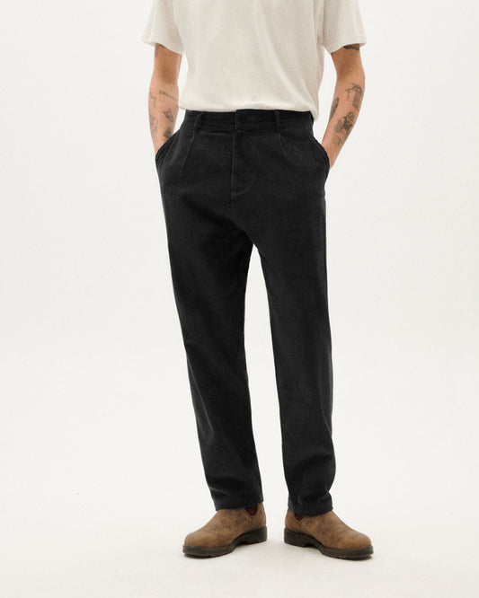 Pantalon en velours côtelé de coton bio | noir "black corduroy wotan pants"