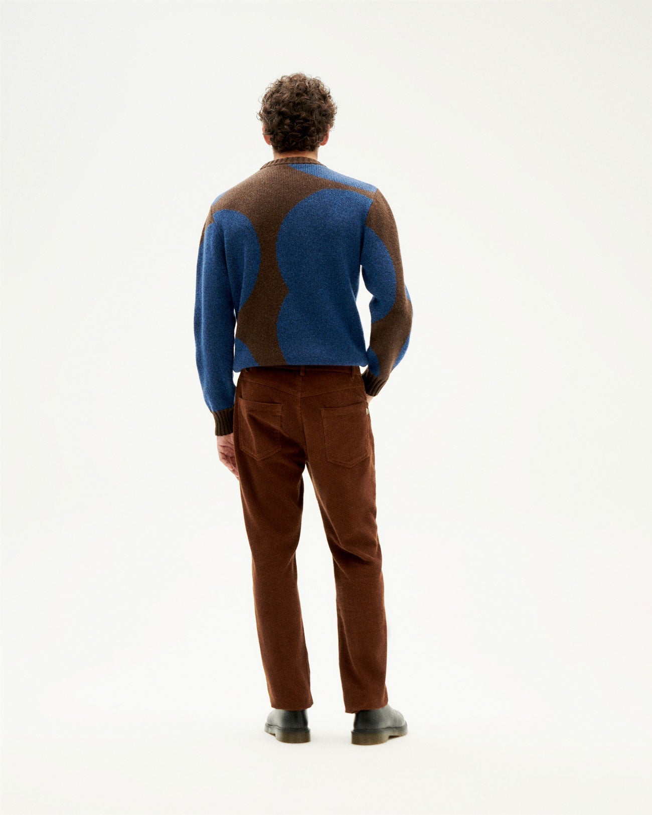 Pantalon en velours côtelé de coton bio | marron "chocolate corduroy five pockets pants"