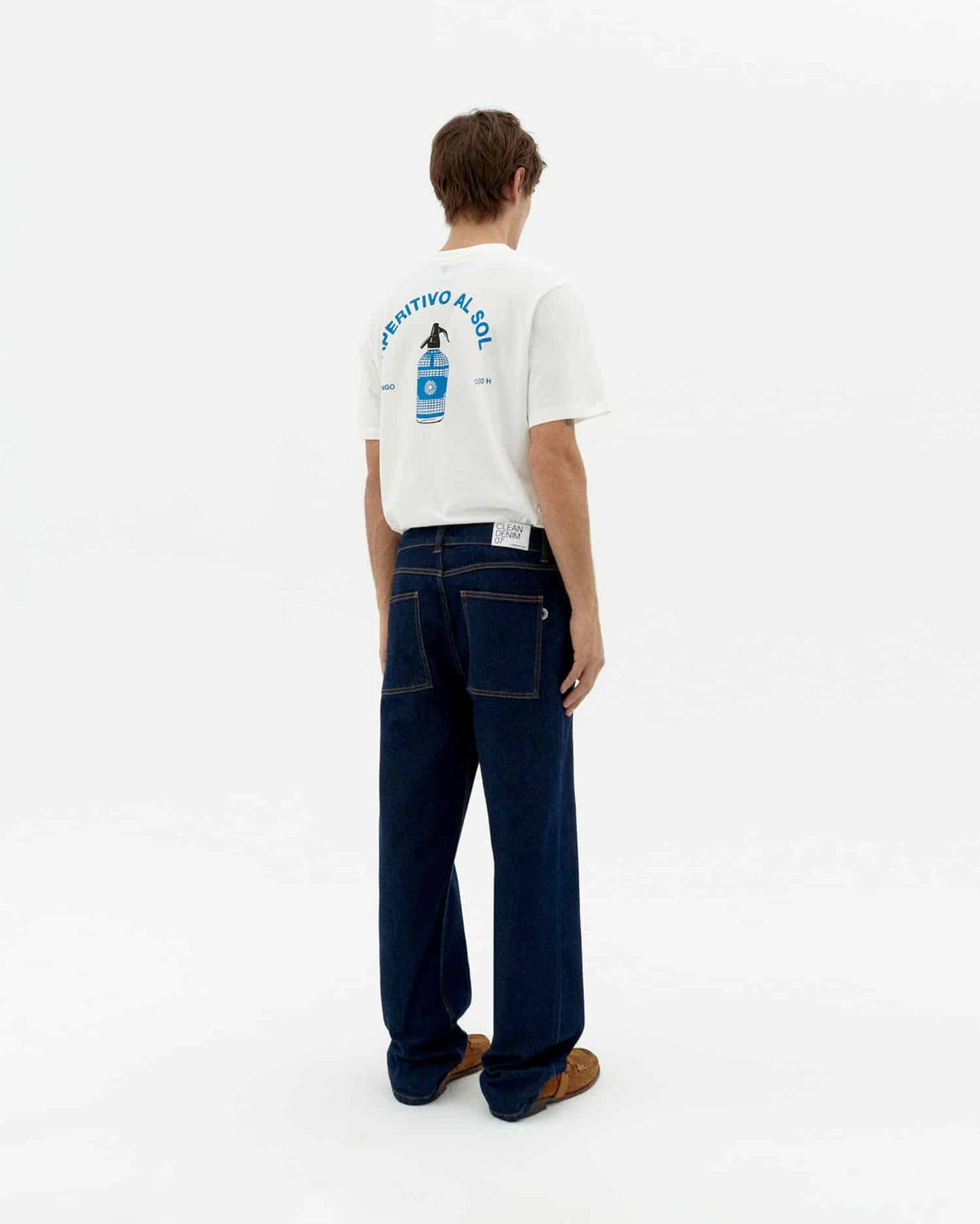 Jean ample en coton biologique | bleu "denim medium wash rainn pants - denim"