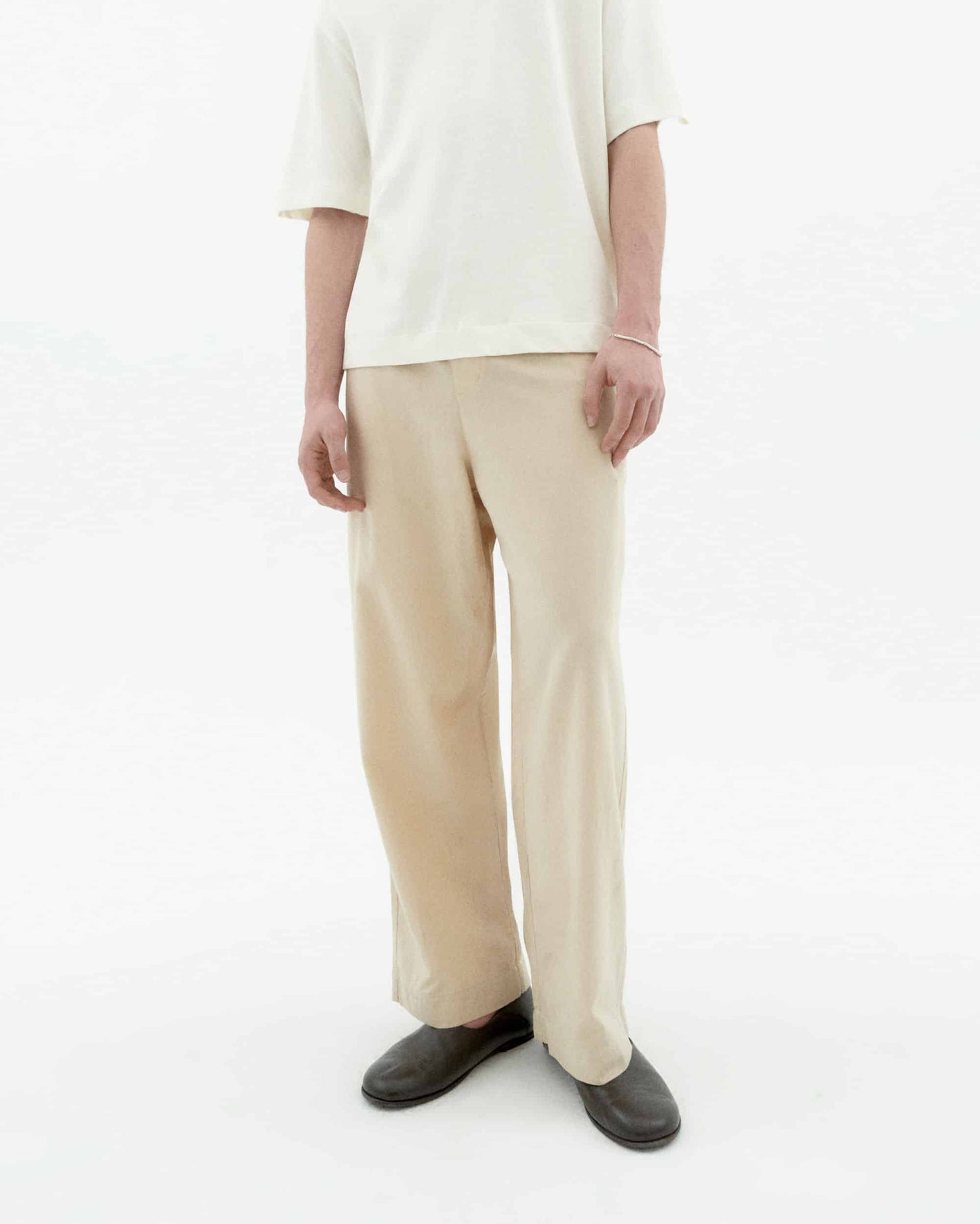 Pantalon fluide en coton bio | écru "Marygold marcelo pants"