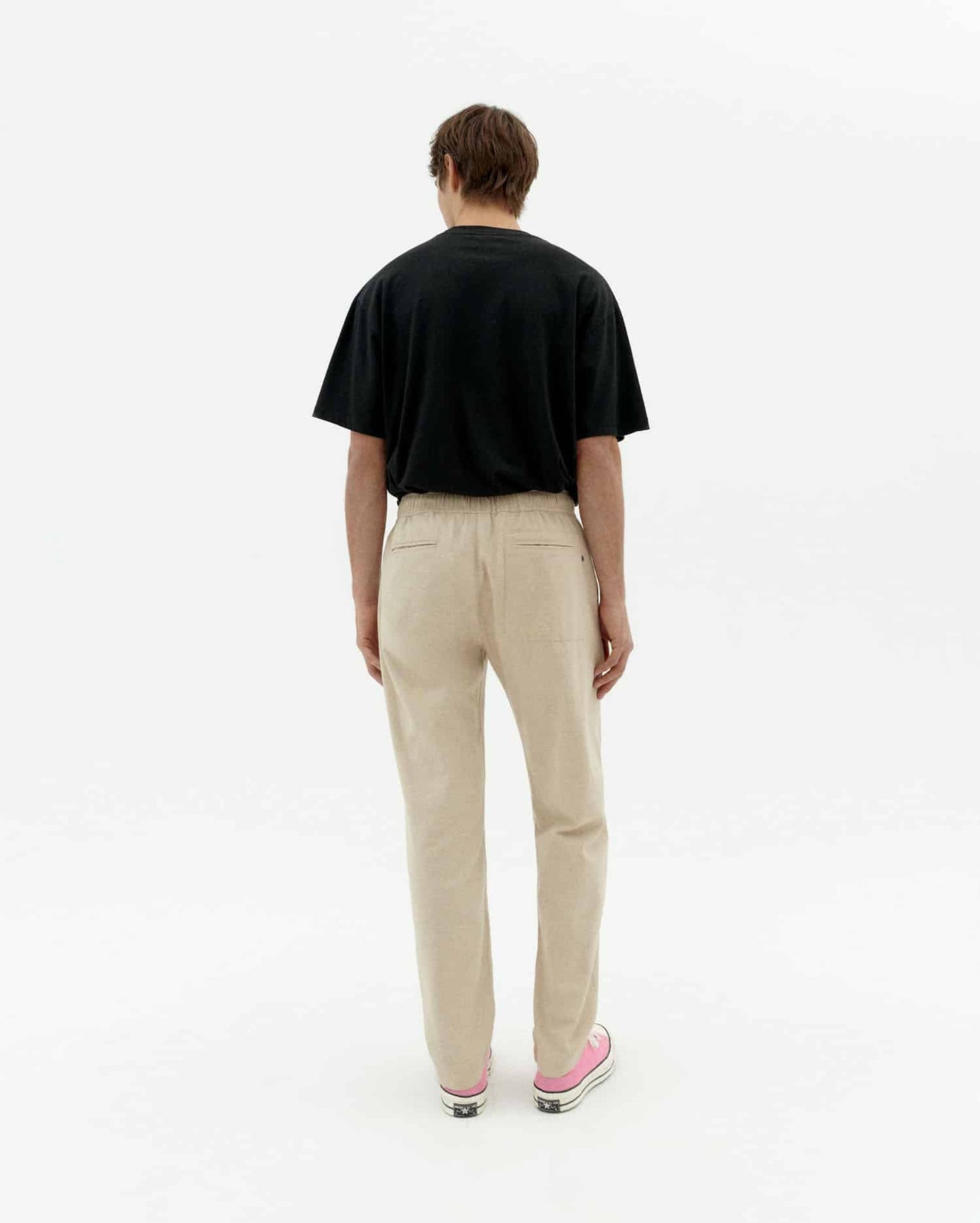 Pantalon droit léger en coton bio | écru "Oatmeal travel light pants"