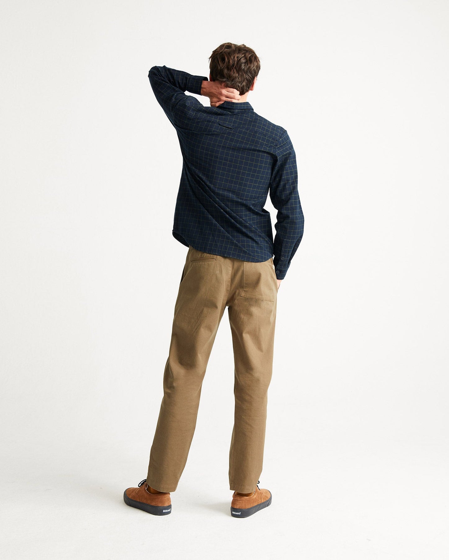 Chemise à carreaux marine en coton bio - CHAC navy