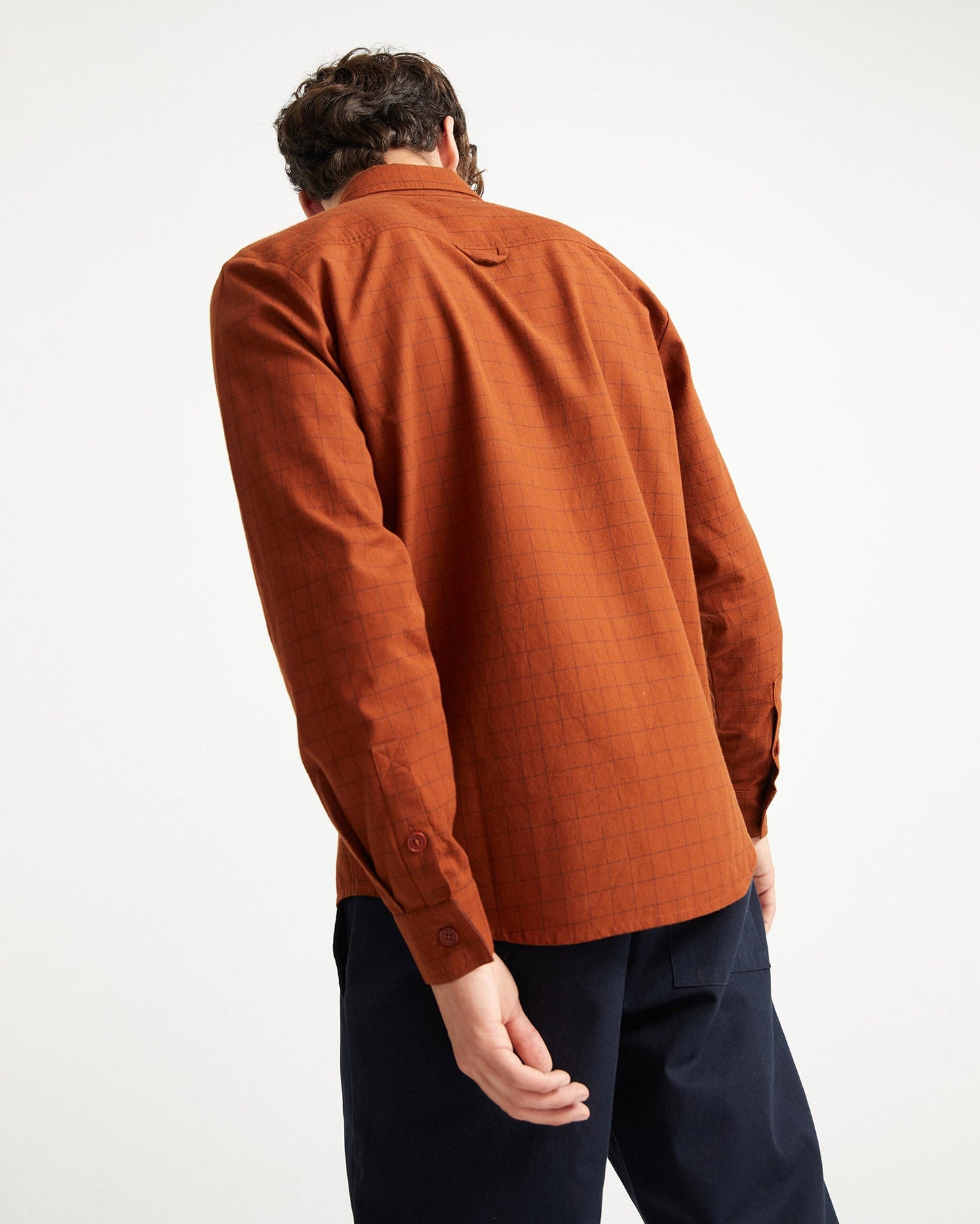 Chemise à carreaux rouge en coton bio - CHAC clay red
