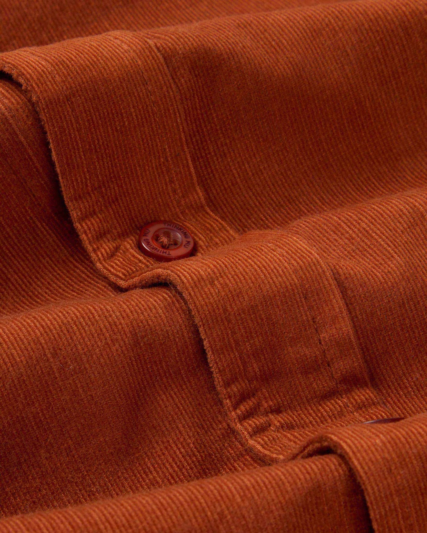 Chemise rouille en velours fin coton bio - clay red microcorduroy ant shirt