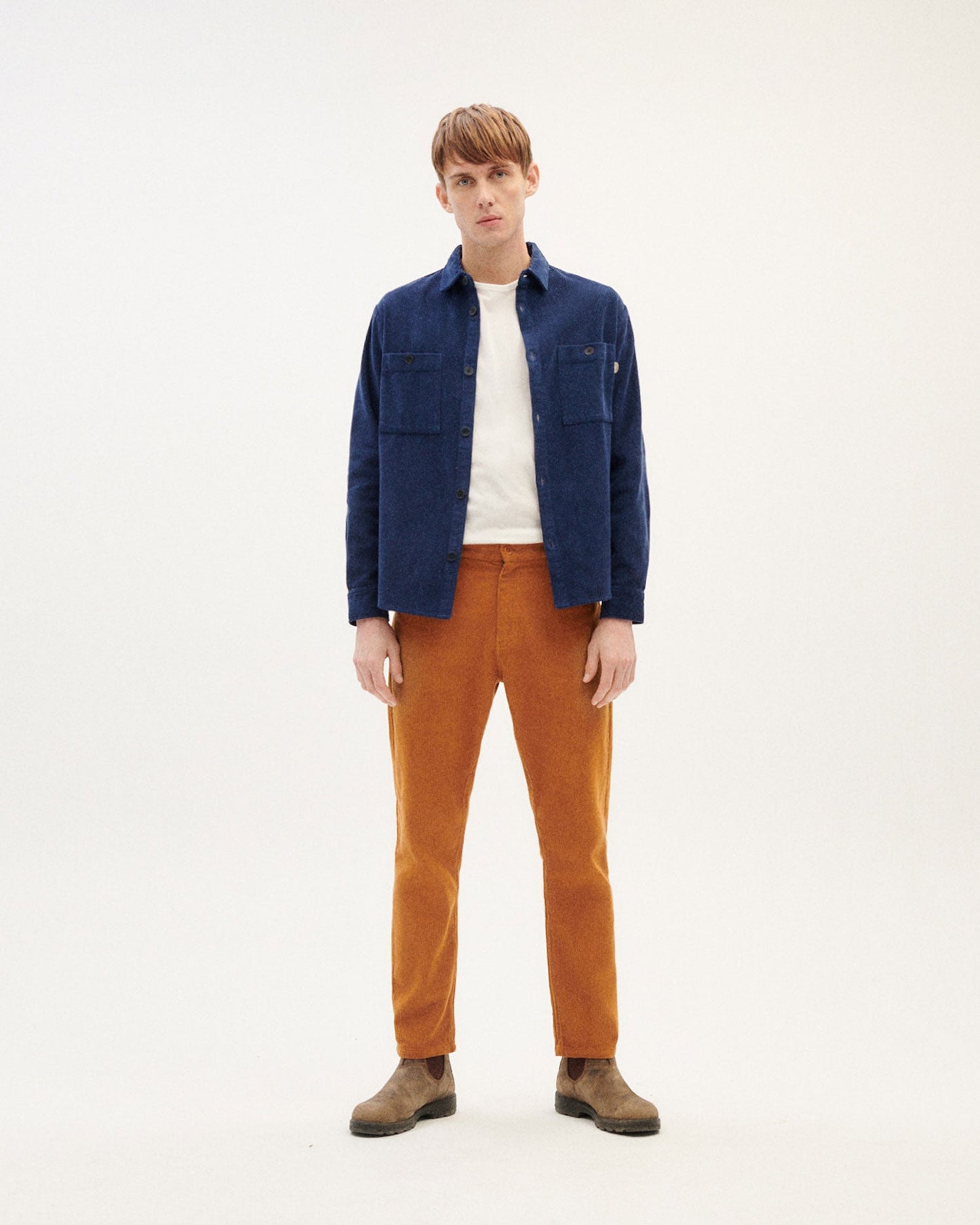 Surchemise en velours de coton bio - marine "navy corduroy bes overshirt"