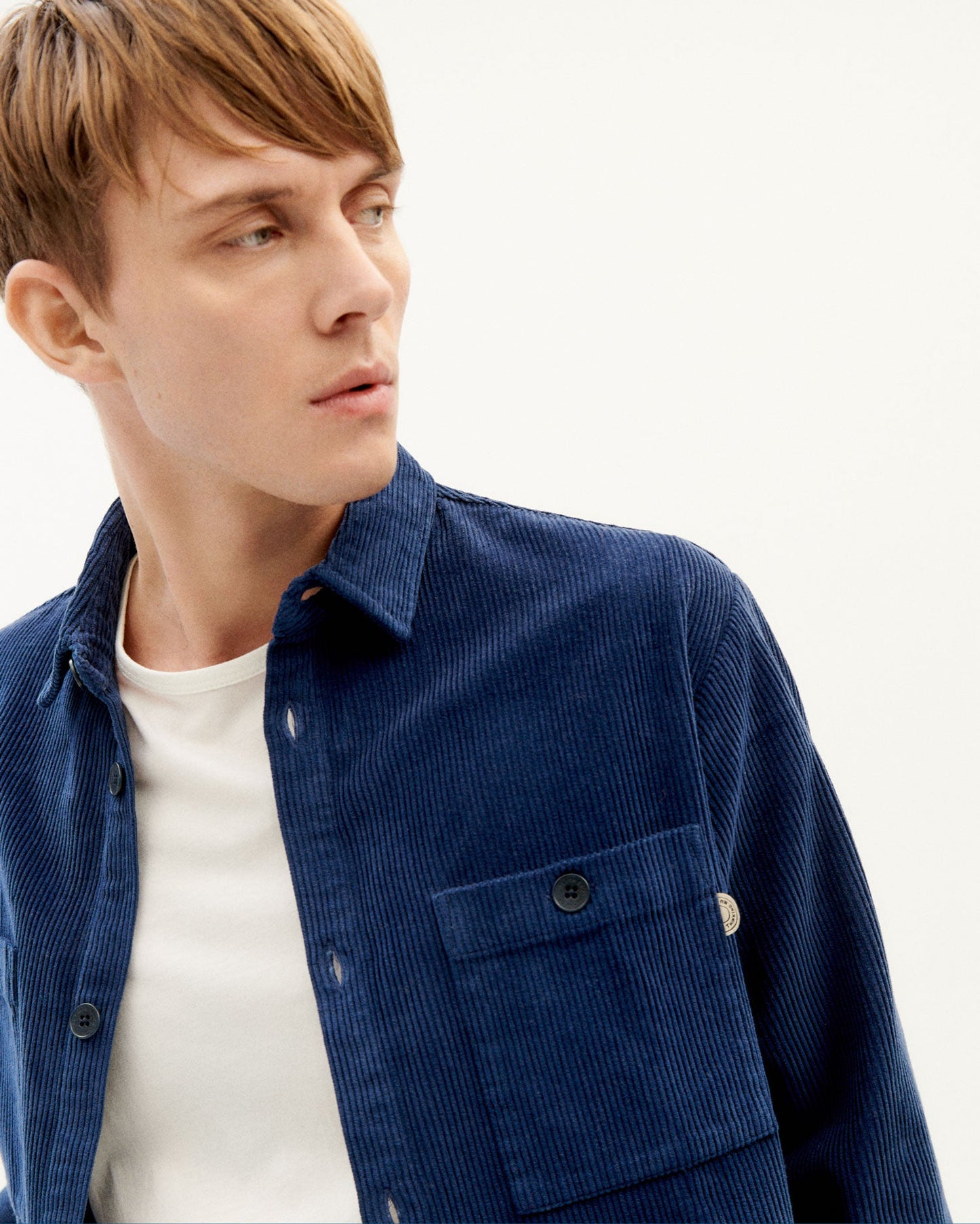 Surchemise en velours de coton bio - marine "navy corduroy bes overshirt"
