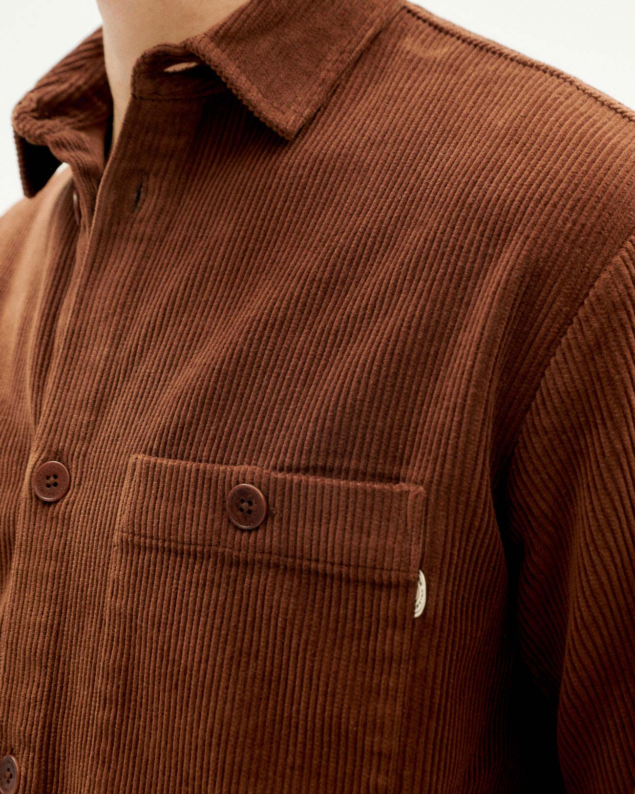Surchemise velours côtelé en coton bio | marron "chocolate corduroy bes overshirt"