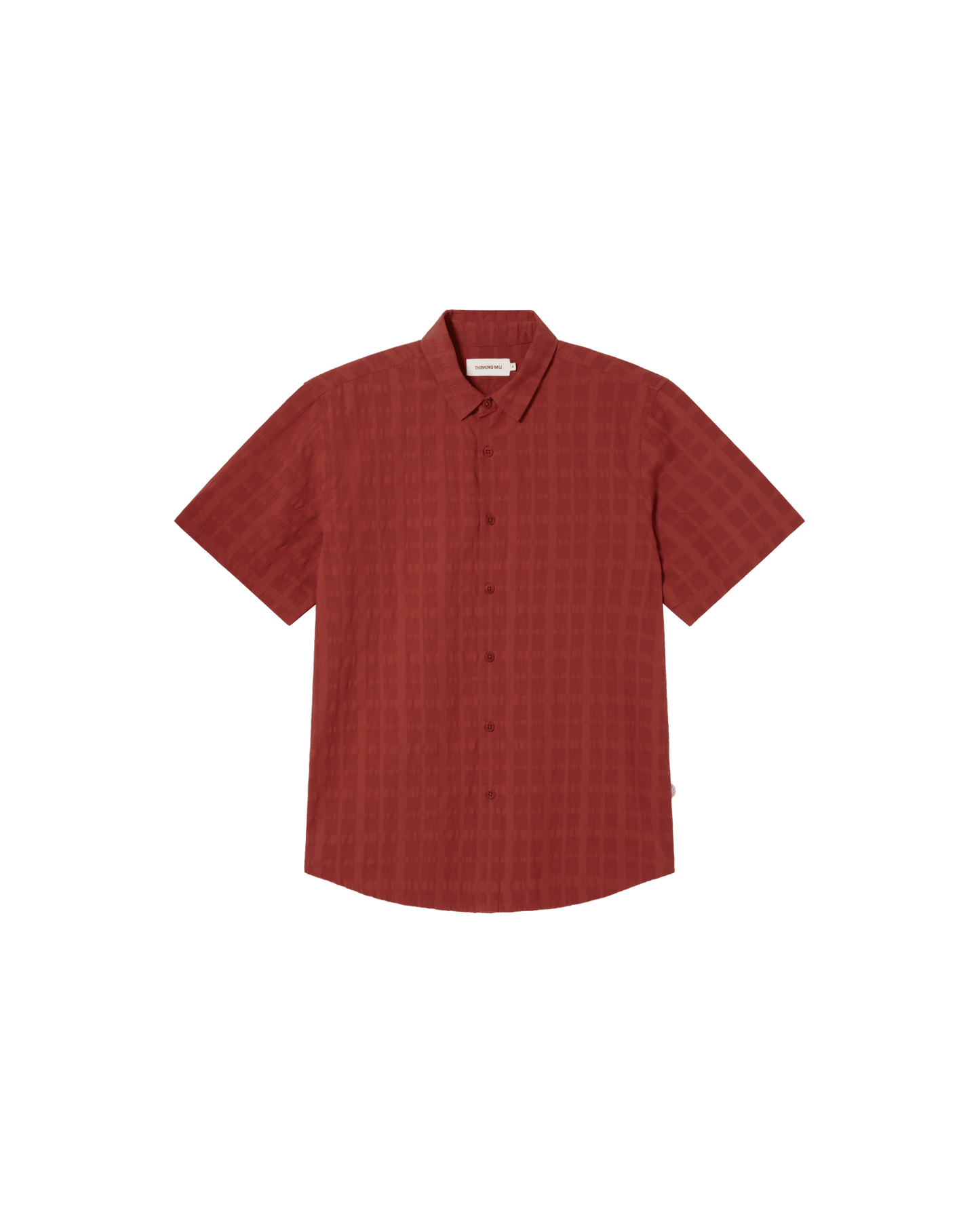 Chemise manches courtes en coton bio | orange "orangered cuadrito tom shirt"