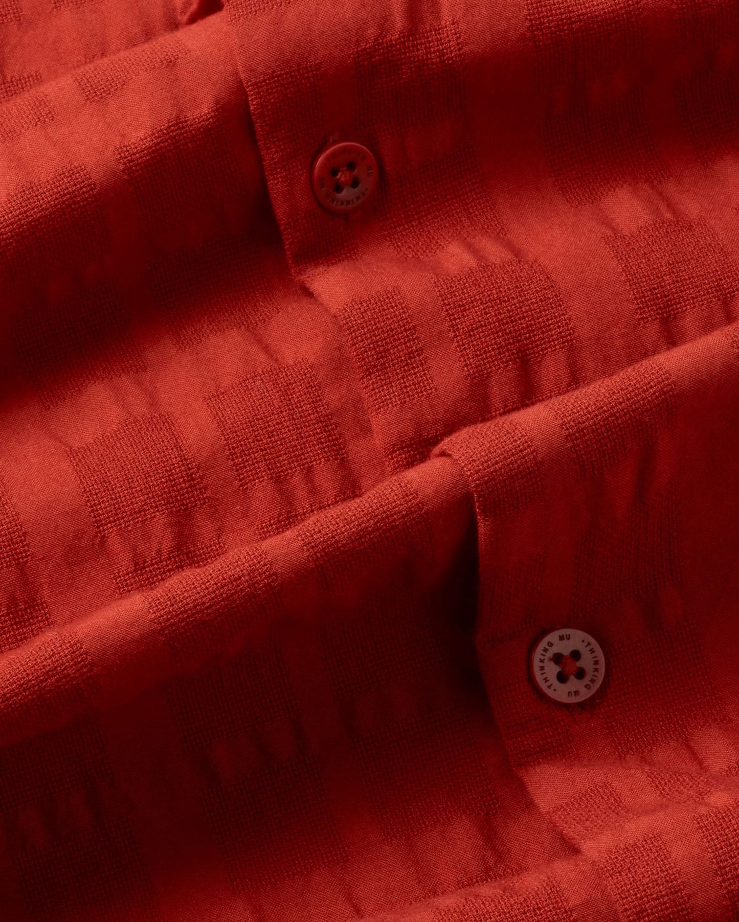 Chemise manches courtes en coton bio | orange "orangered cuadrito tom shirt"