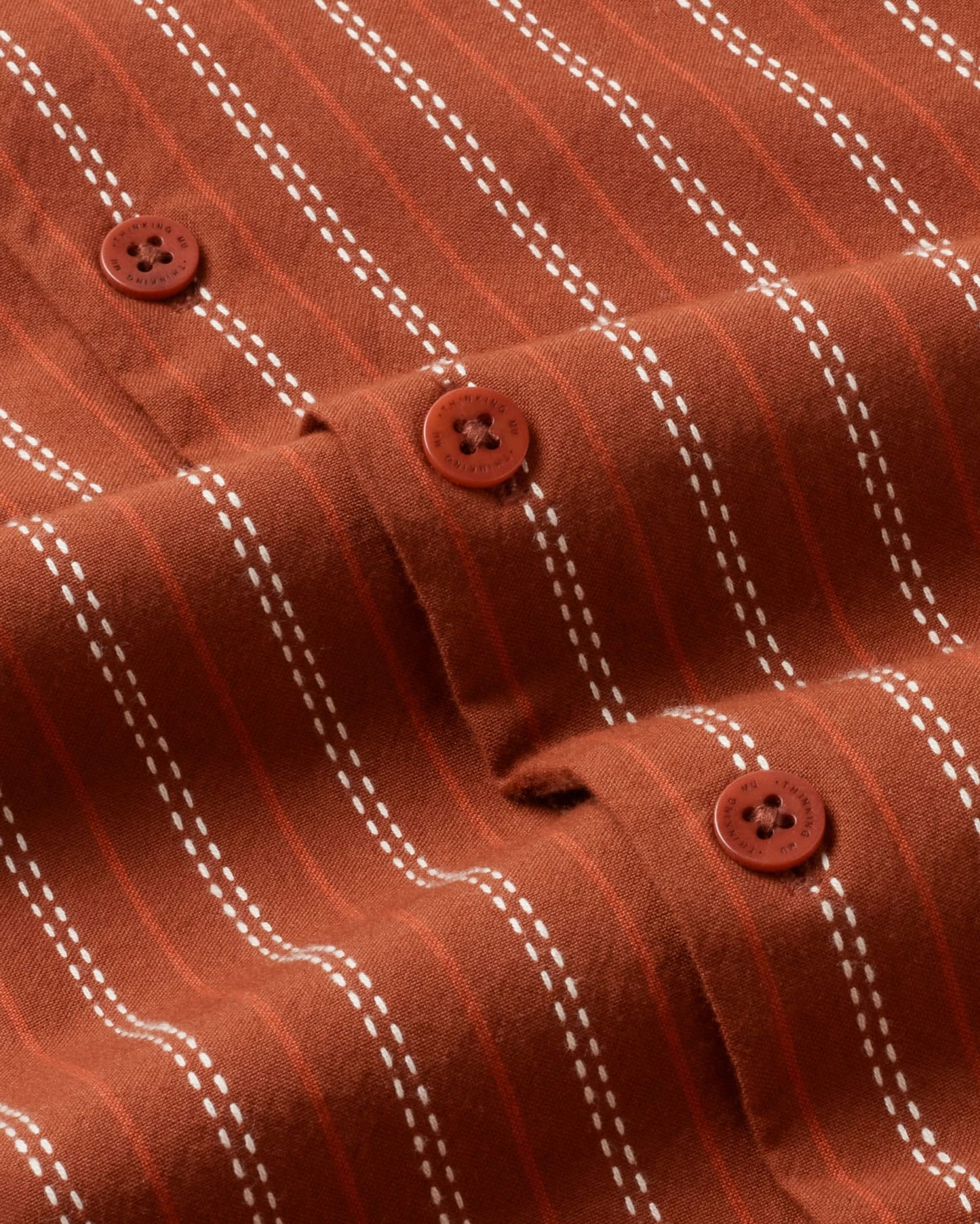 Chemise manches courtes en coton bio | rayé orange "toasted stripes tom shirt"