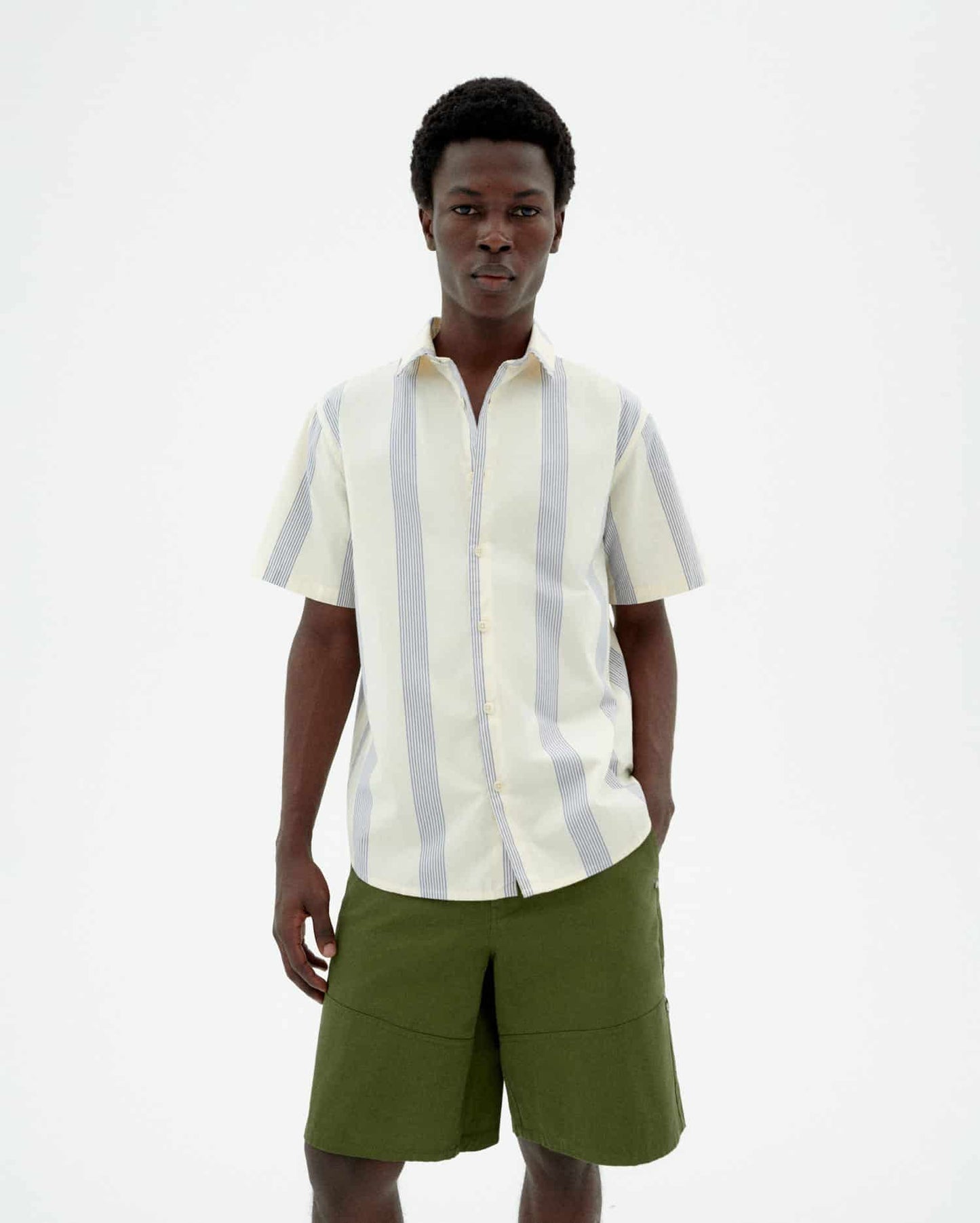 Chemise en coton biologique | beige "persian stripes tom shirt - ecru"