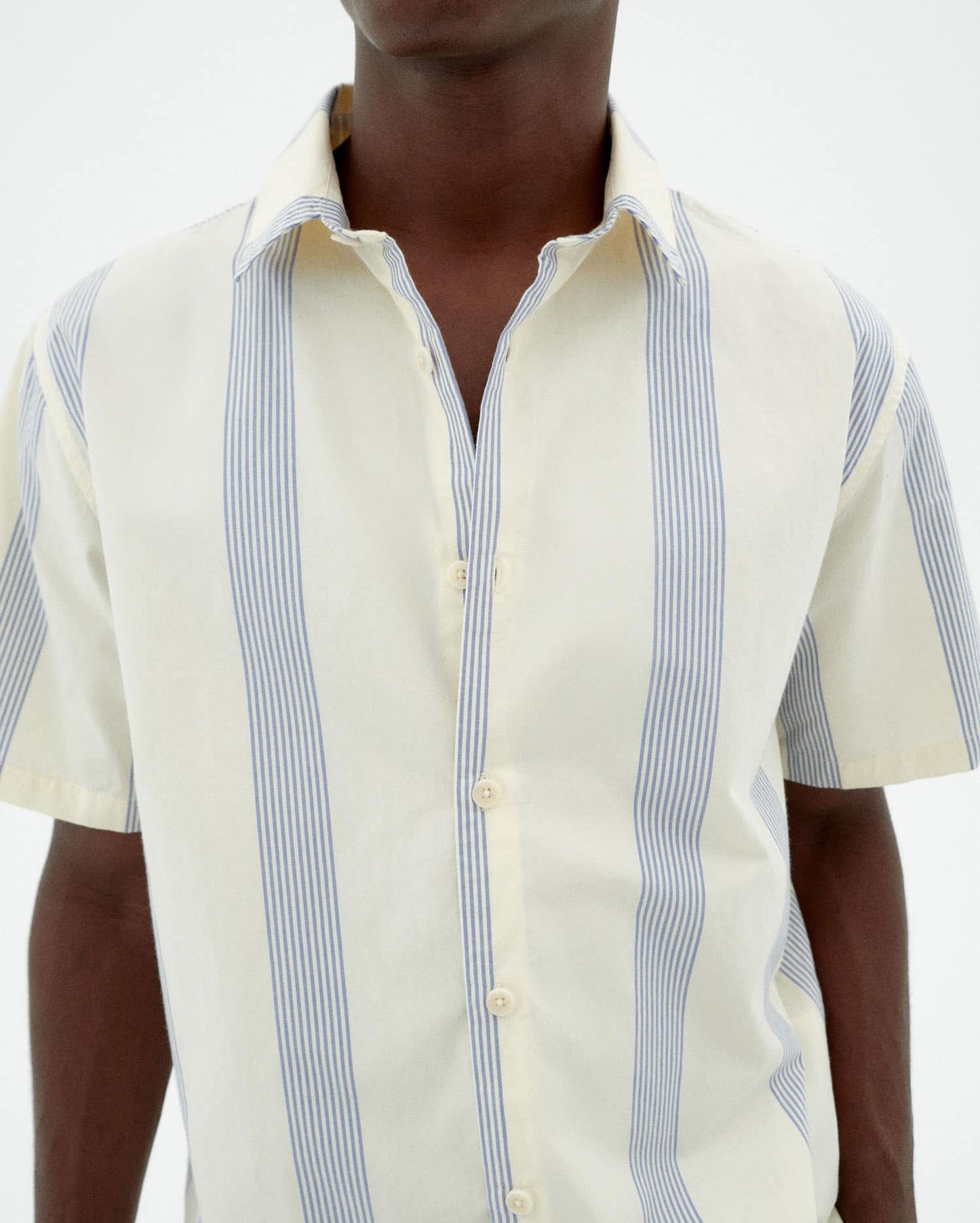 Chemise en coton biologique | beige "persian stripes tom shirt - ecru"