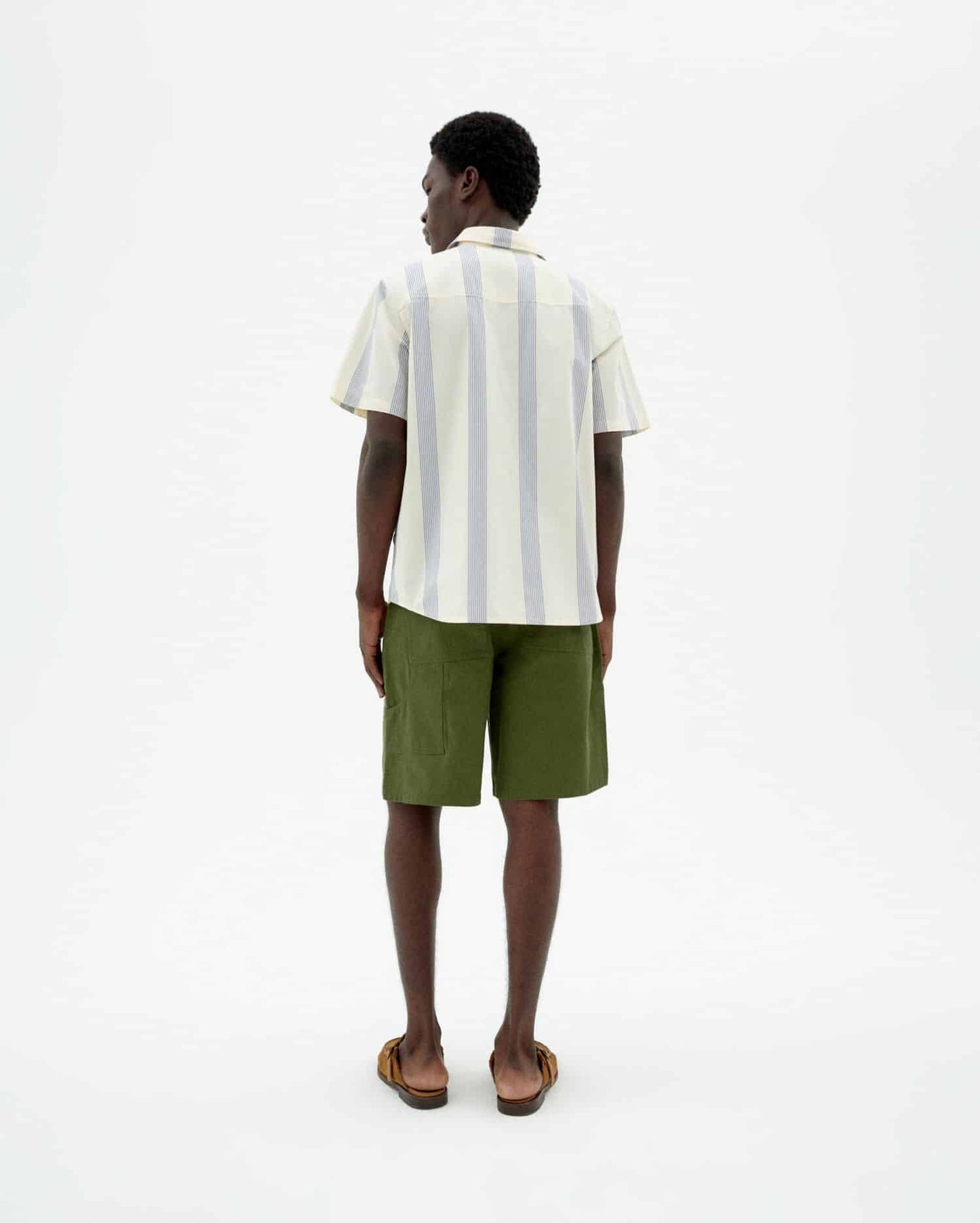 Chemise en coton biologique | beige "persian stripes tom shirt - ecru"