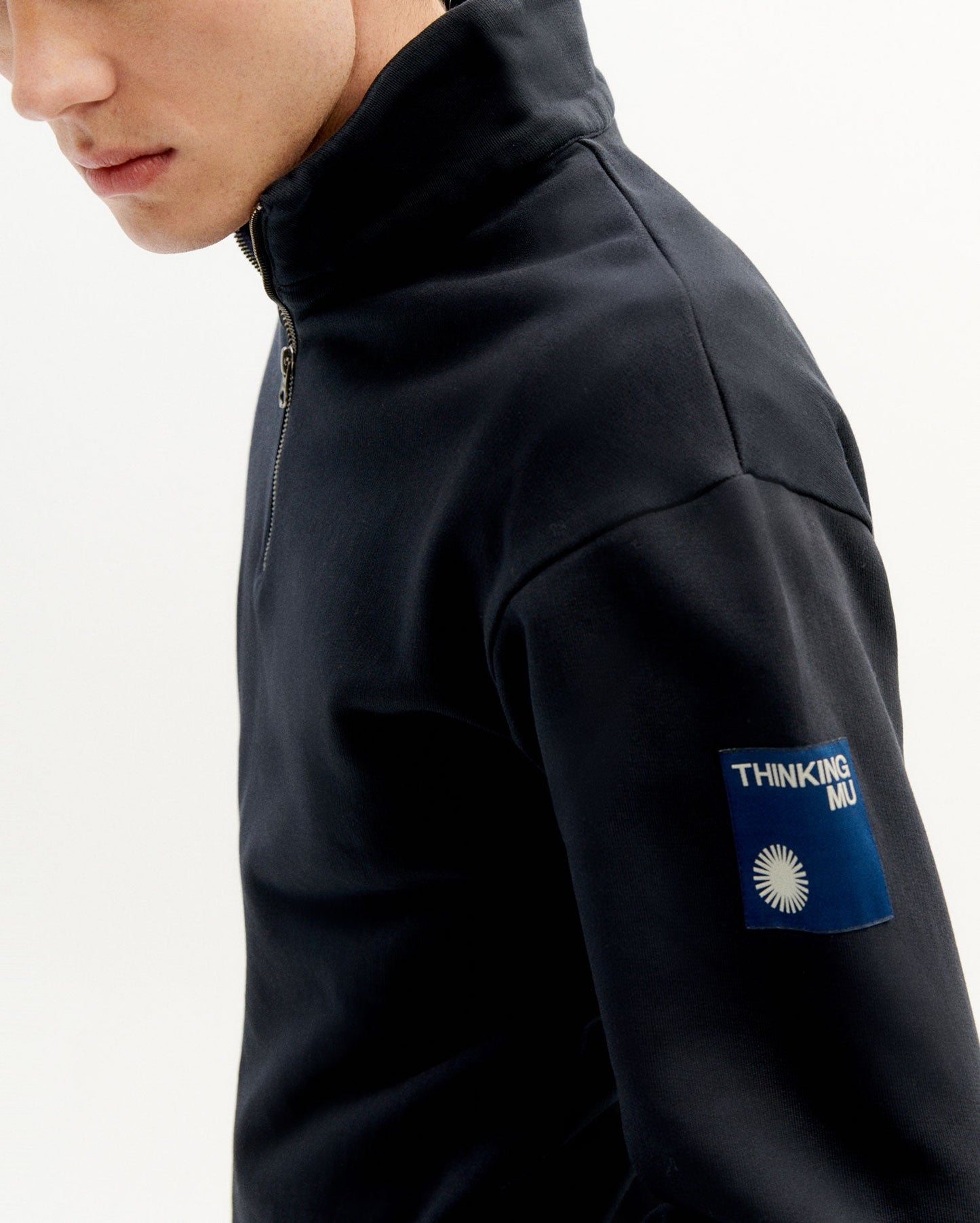 Sweat camionneur marine en coton bio - navy challenger sweatshirt