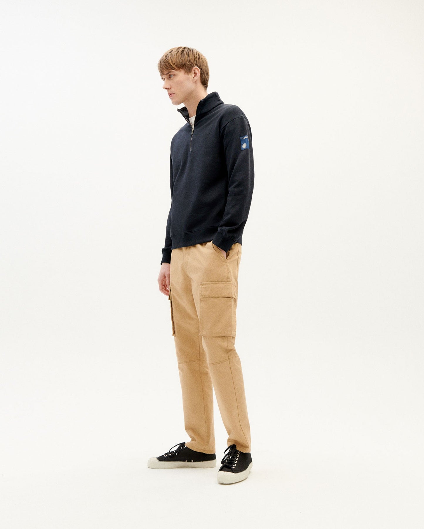 Sweat camionneur marine en coton bio - navy challenger sweatshirt