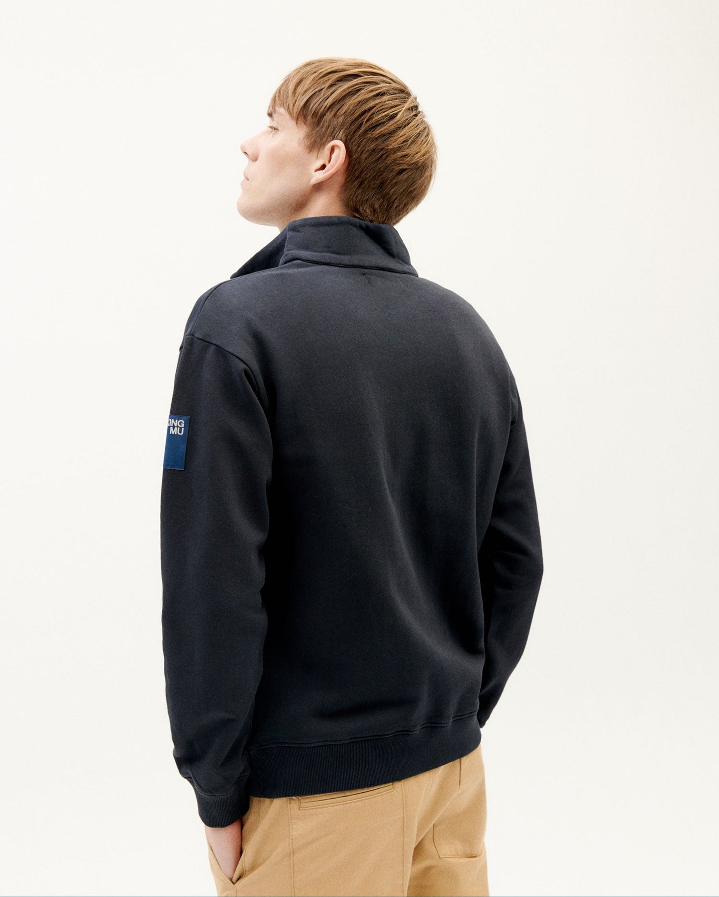 Sweat camionneur marine en coton bio - navy challenger sweatshirt