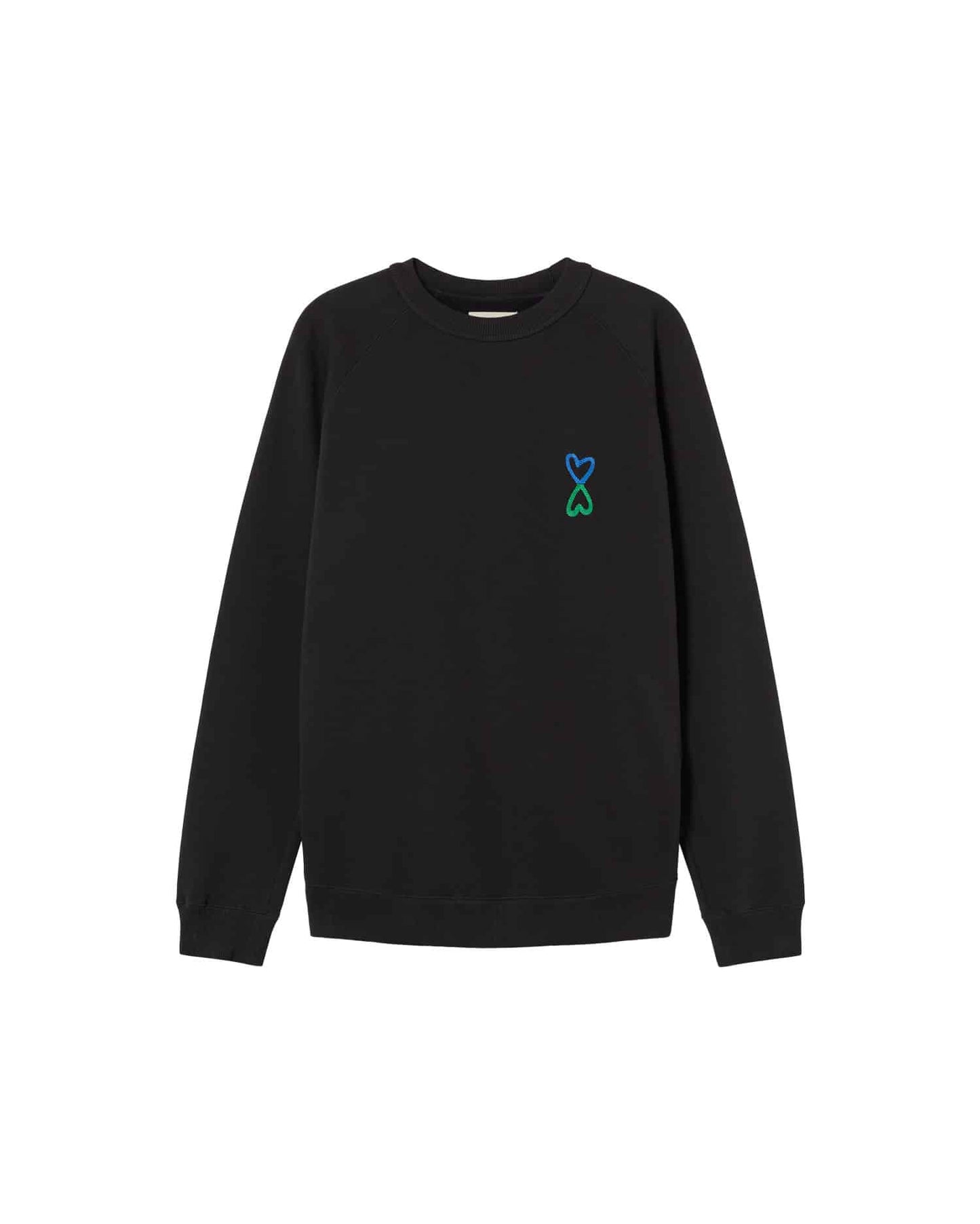 Sweat noir brodé en coton bio - infinite sweatshirt black