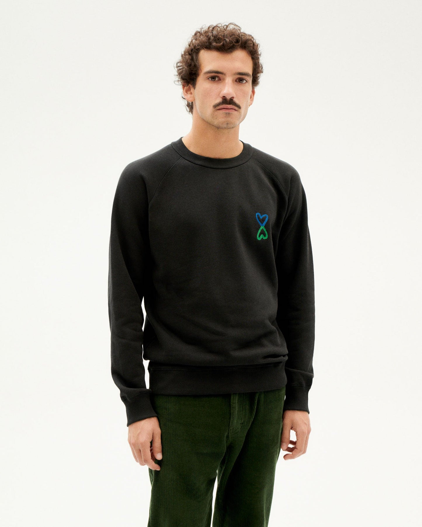 Sweat noir brodé en coton bio - infinite sweatshirt black
