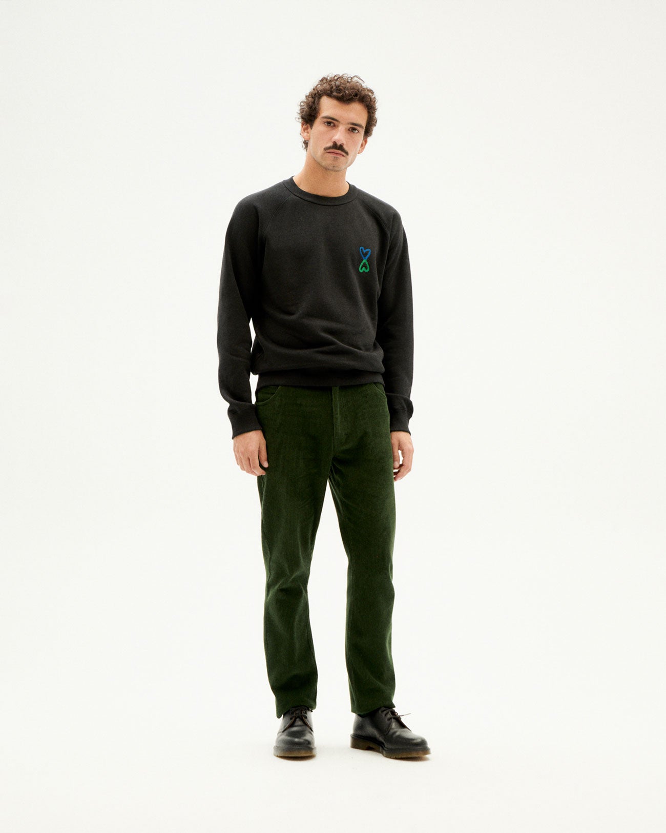 Sweat noir brodé en coton bio - infinite sweatshirt black