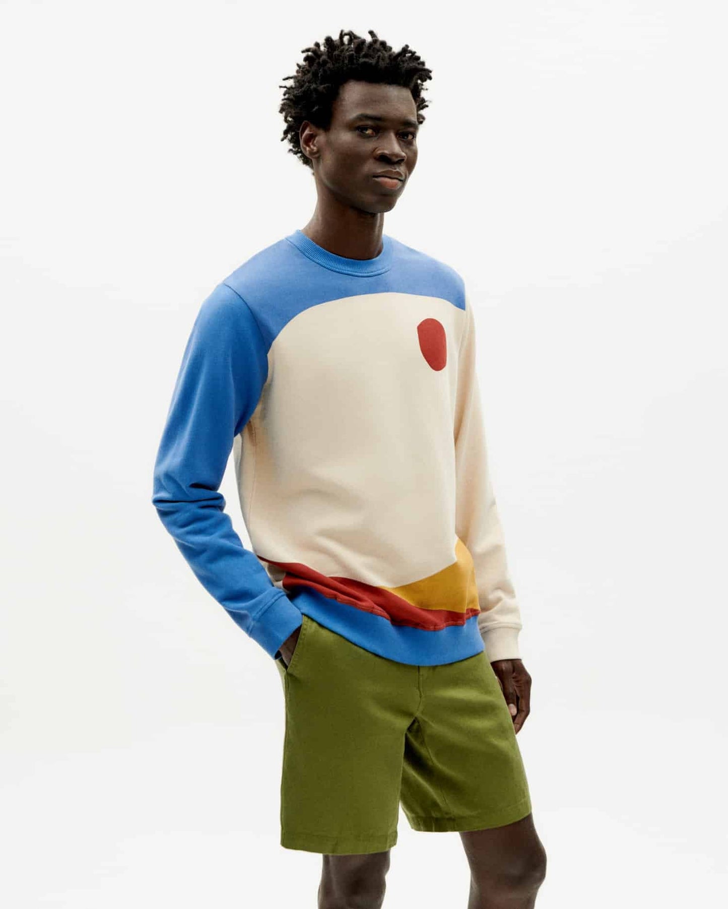 Sweat en coton bio | multicolore "abstract ivory sweatshirt"