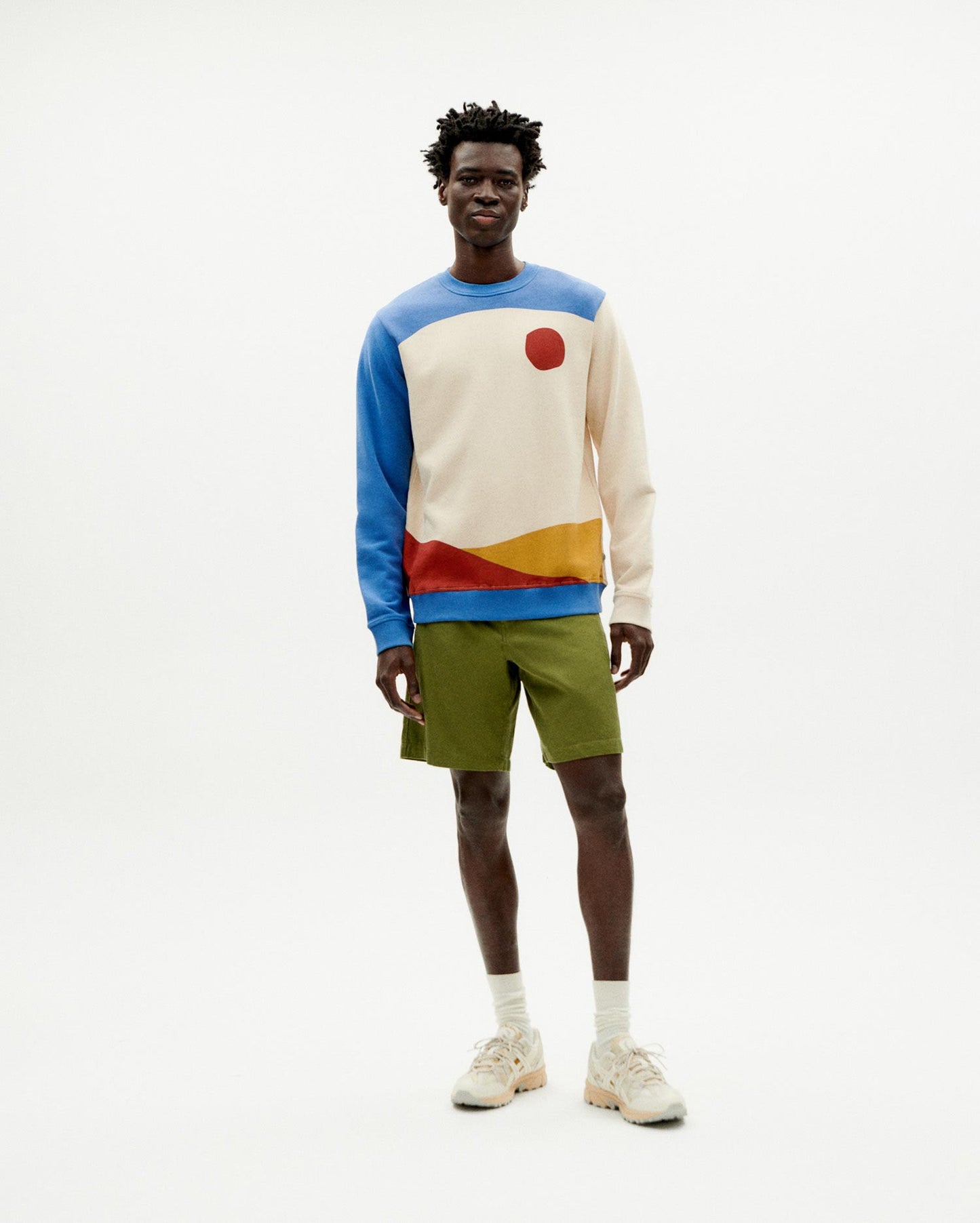 Sweat en coton bio | multicolore "abstract ivory sweatshirt"