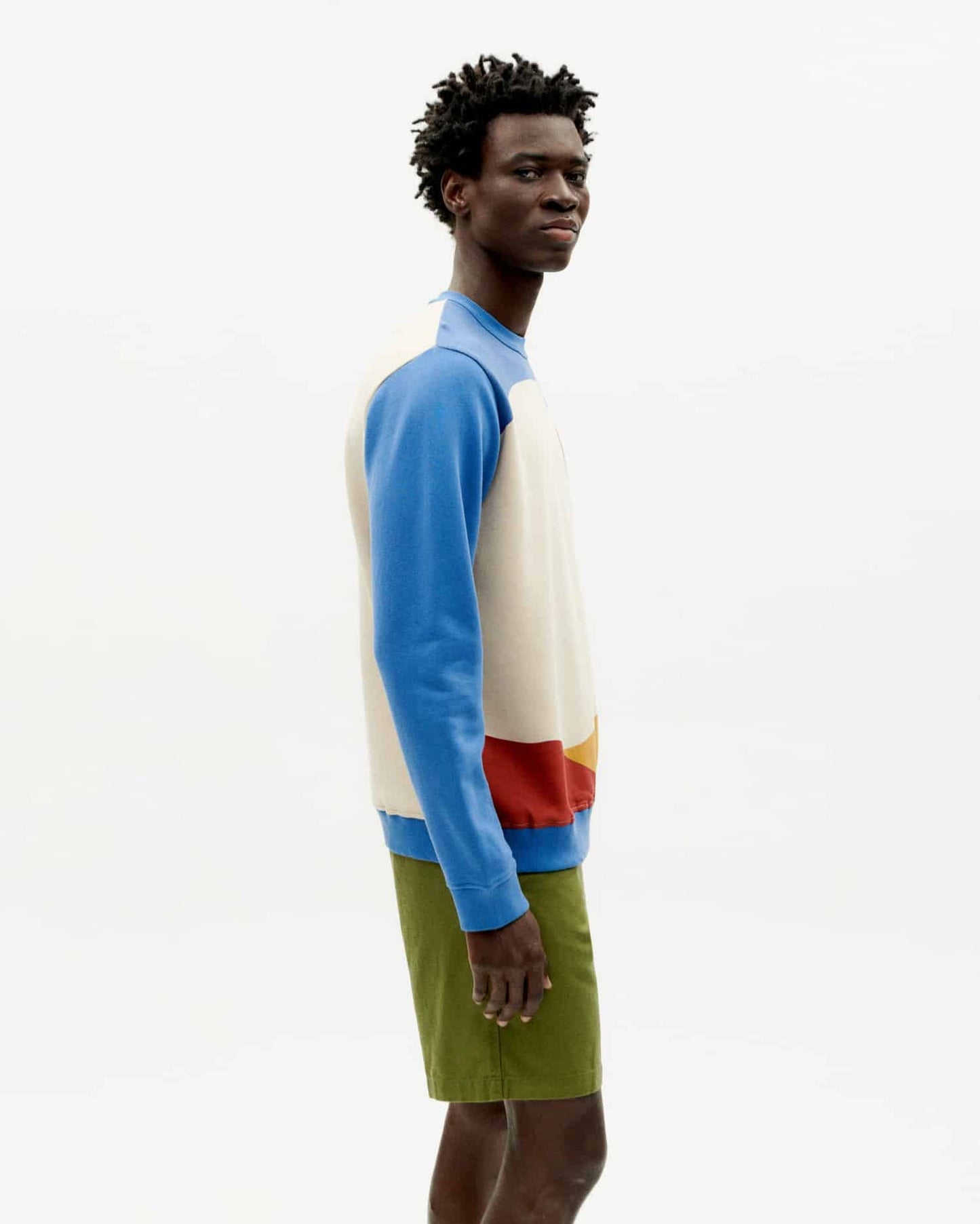 Sweat en coton bio | multicolore "abstract ivory sweatshirt"