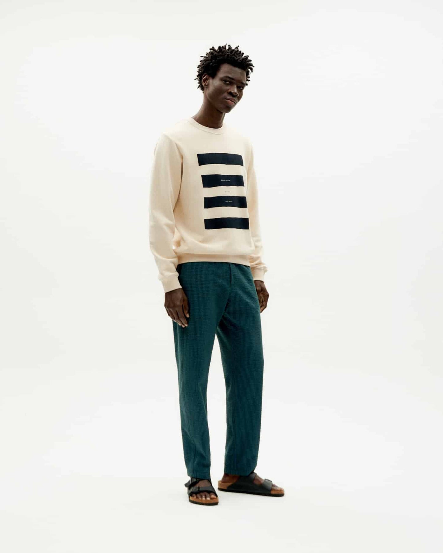 Sweat en coton bio | Écru à motif imprimé "hello playa sweatshirt ivory"