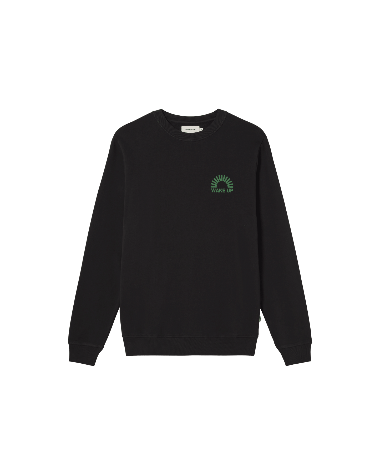 Sweat en coton bio | Noir à motif imprimé "up black sweatshirt black"