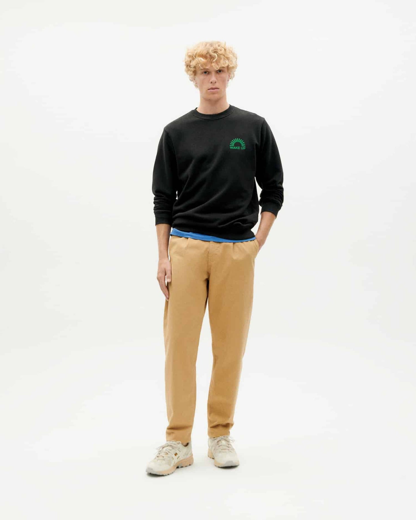 Sweat en coton bio | Noir à motif imprimé "up black sweatshirt black"