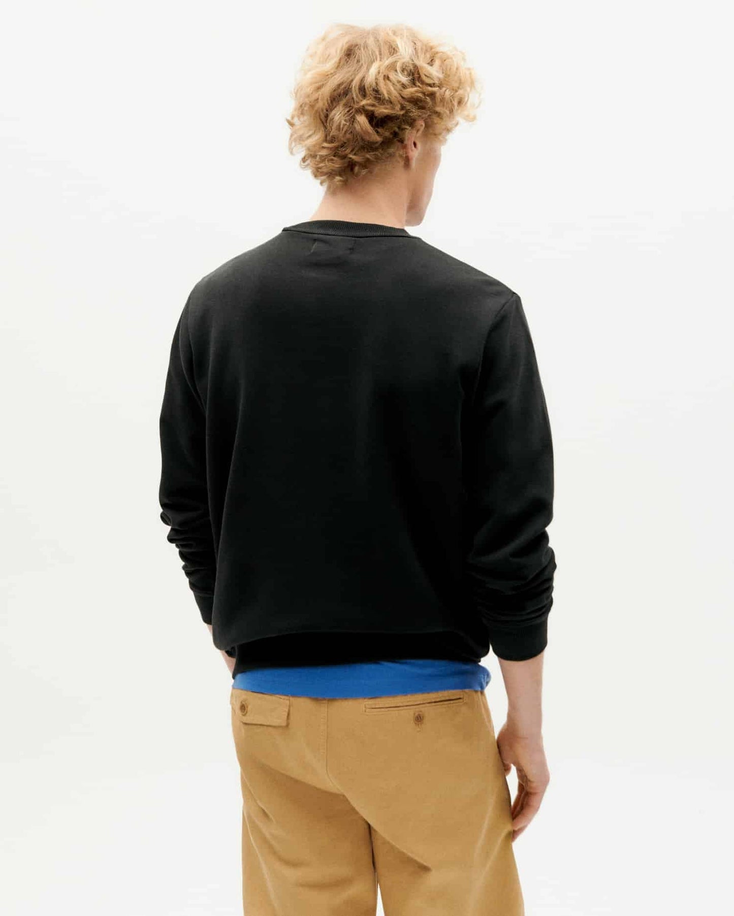 Sweat en coton bio | Noir à motif imprimé "up black sweatshirt black"