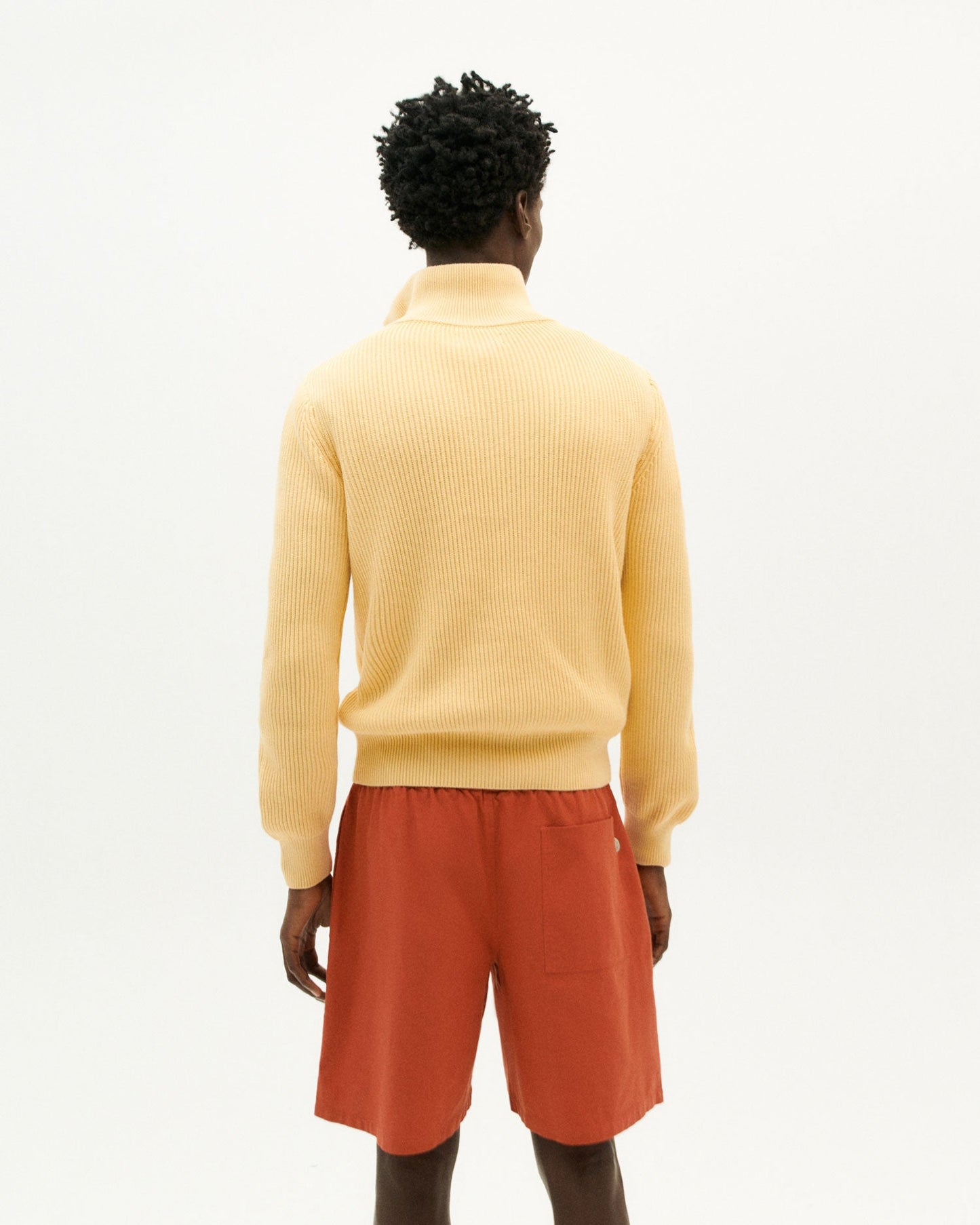 Short rouge orangé en coton bio - crimson henry shorts