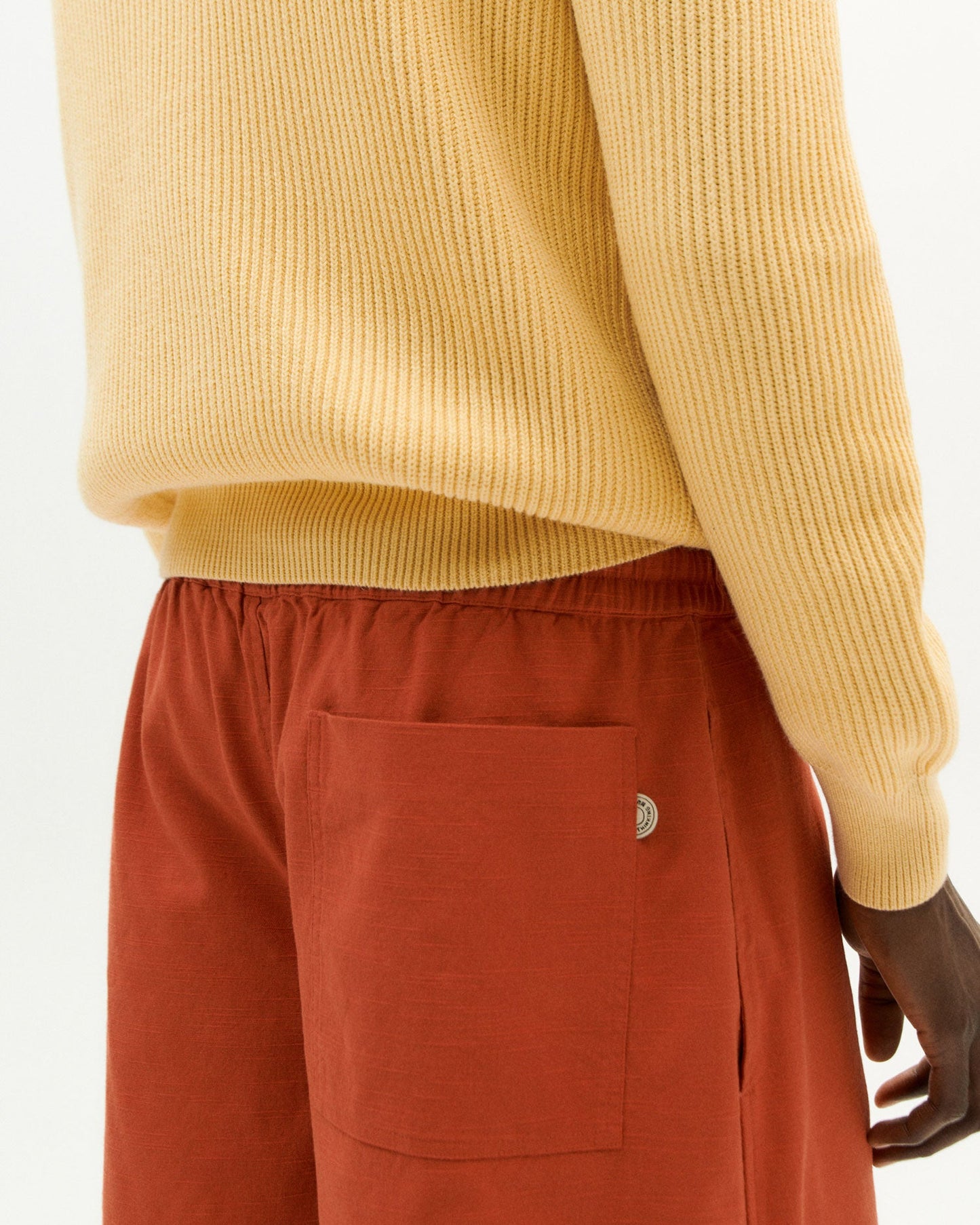 Short rouge orangé en coton bio - crimson henry shorts