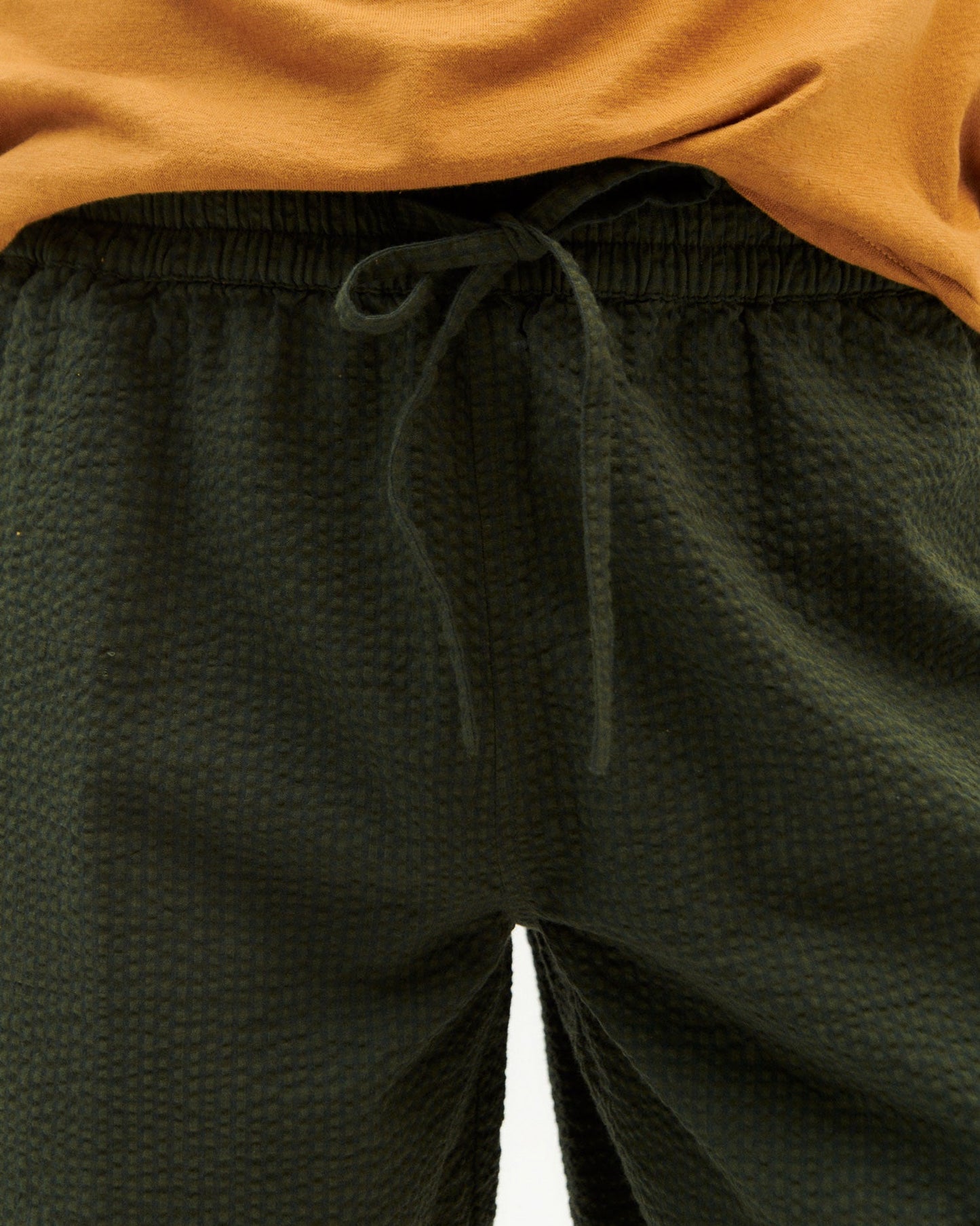 Short vert seersucker en coton bio - green seersucker checks henry shorts