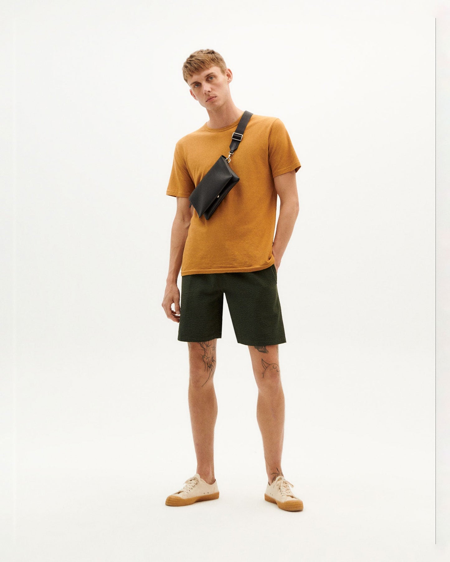 Short vert seersucker en coton bio - green seersucker checks henry shorts