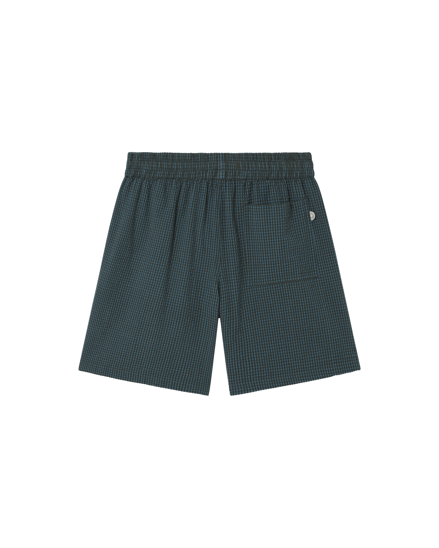 Short à carreaux en coton bio | vert "bottle green checks seersucker henry shorts"