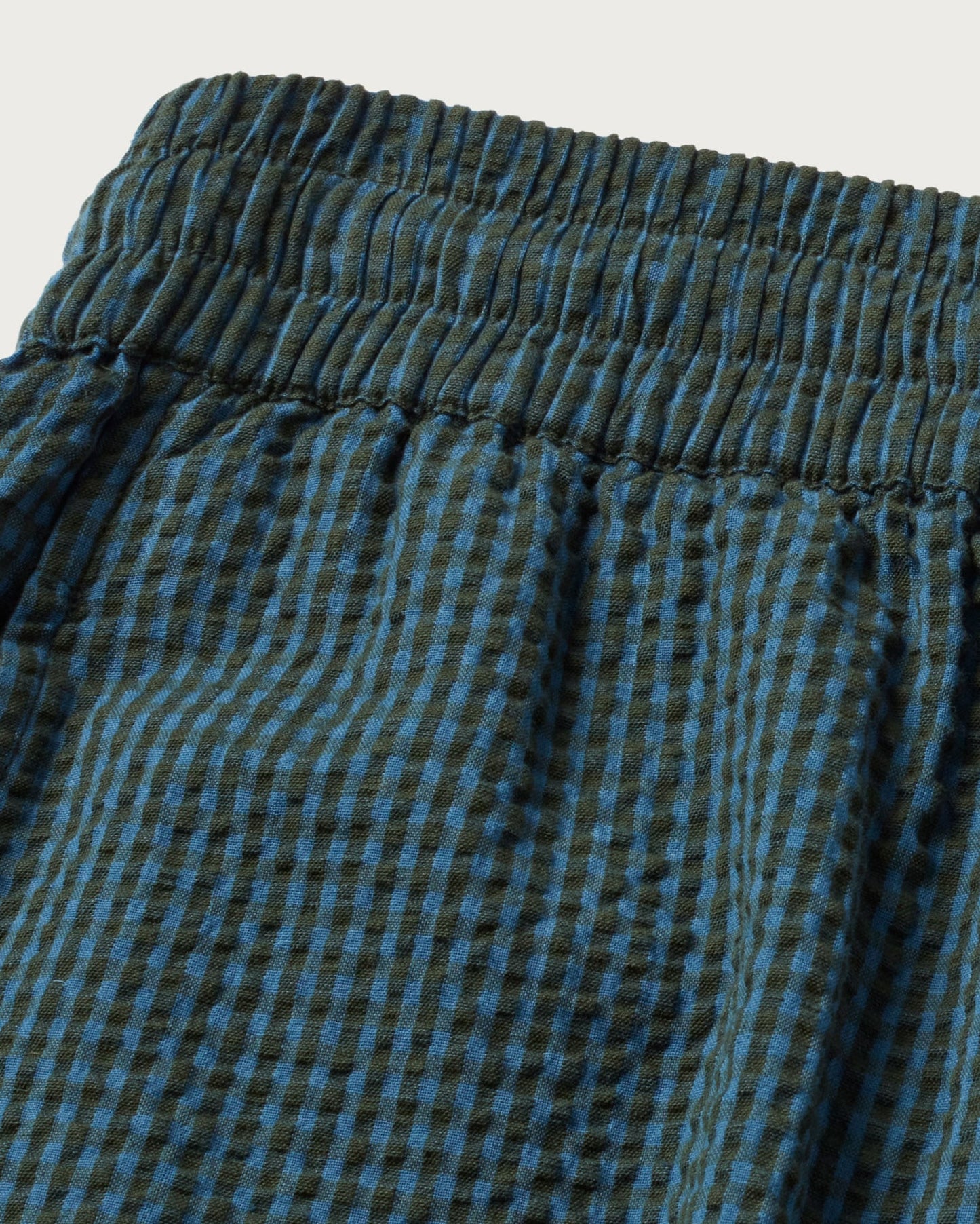 Short à carreaux en coton bio | vert "bottle green checks seersucker henry shorts"