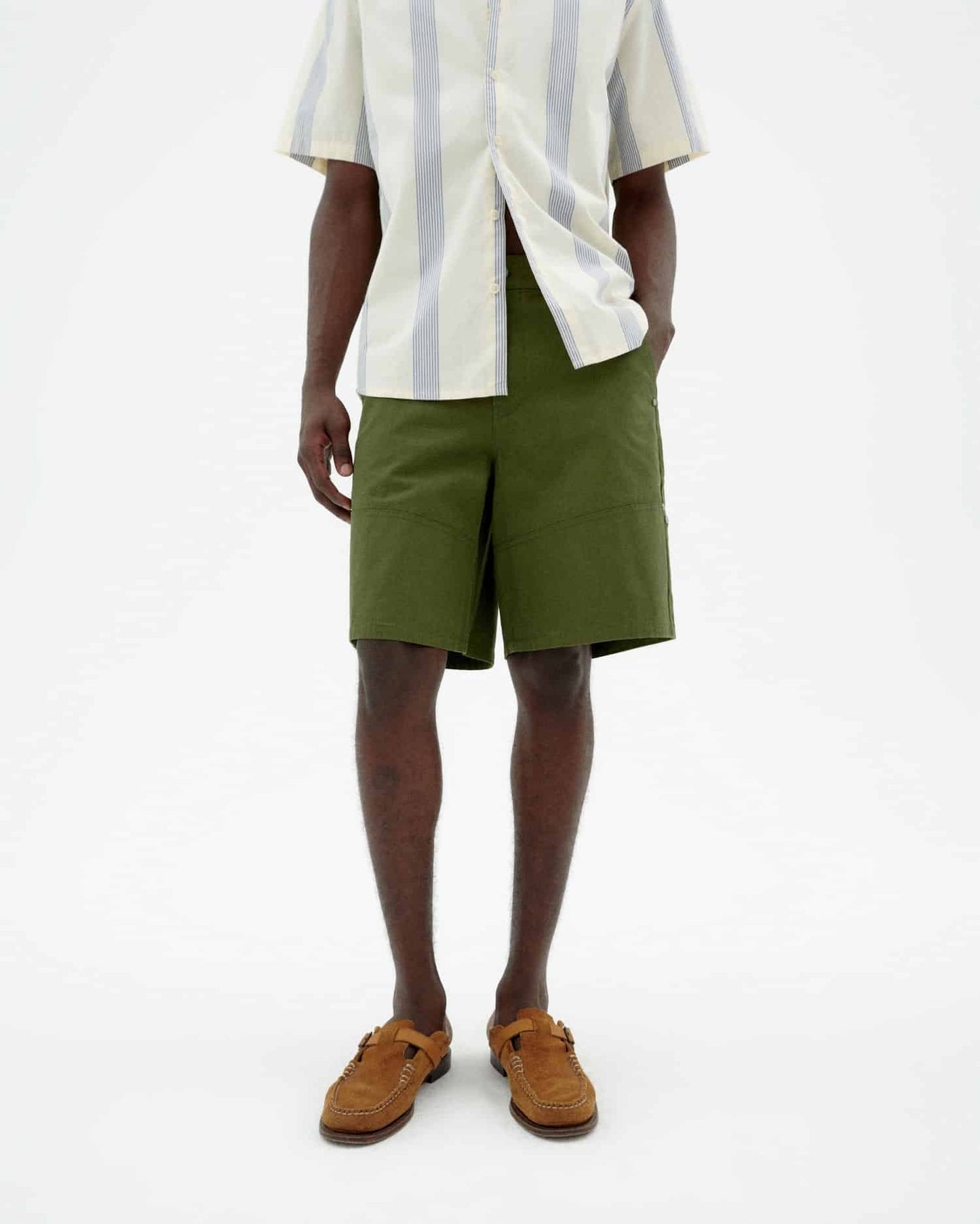 Short en coton bio | vert "Kentia miles shorts - green"