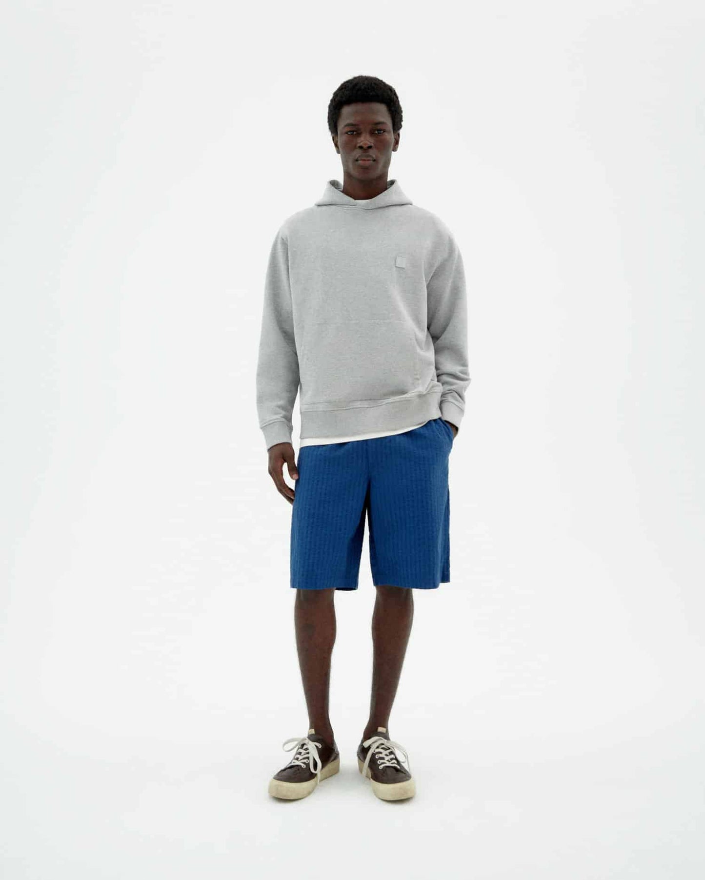 Short seersucker en coton bio | bleu "Cobalt seersucker gasper shorts - blue"