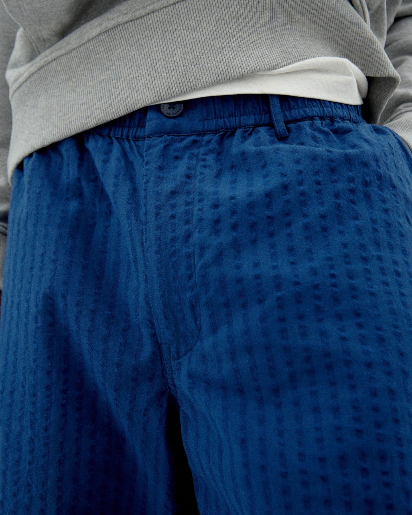 Short seersucker en coton bio | bleu "Cobalt seersucker gasper shorts - blue"