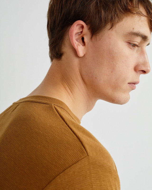 T-shirt manches longues camel en chanvre et coton bio - Mo2