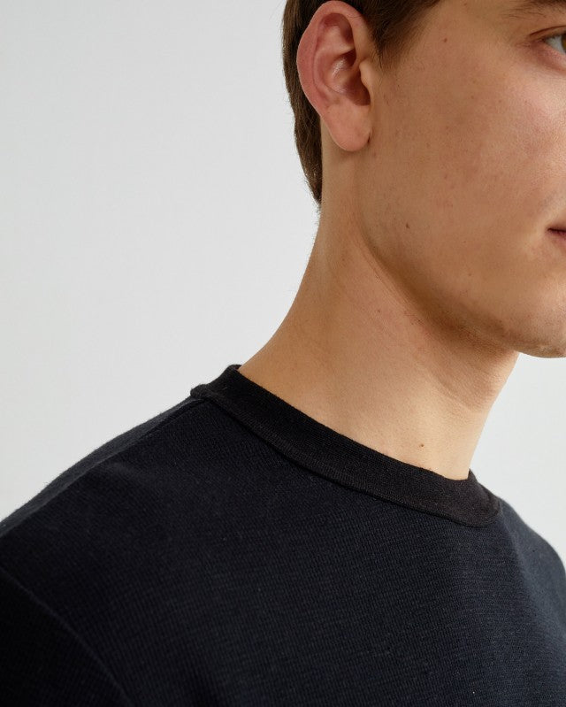T-shirt manches longues noir en chanvre et coton bio - Mo2