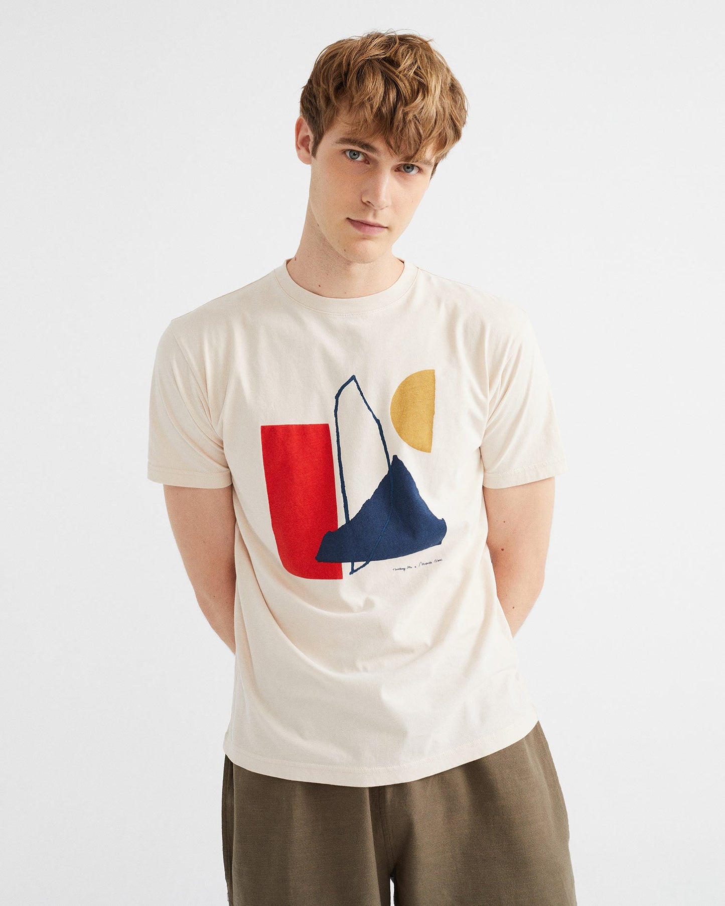 T-shirt écru imprimé en coton bio - ABSTRACT BONE