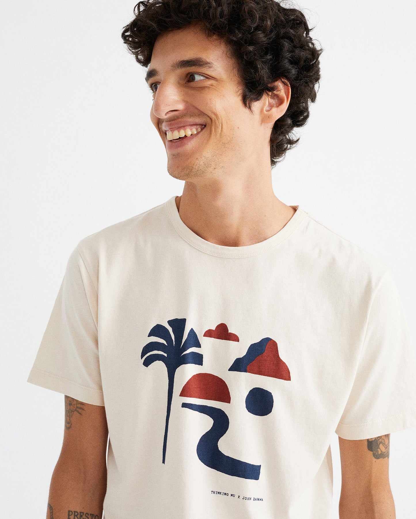 T-shirt écru imprimé en coton bio - Oasis