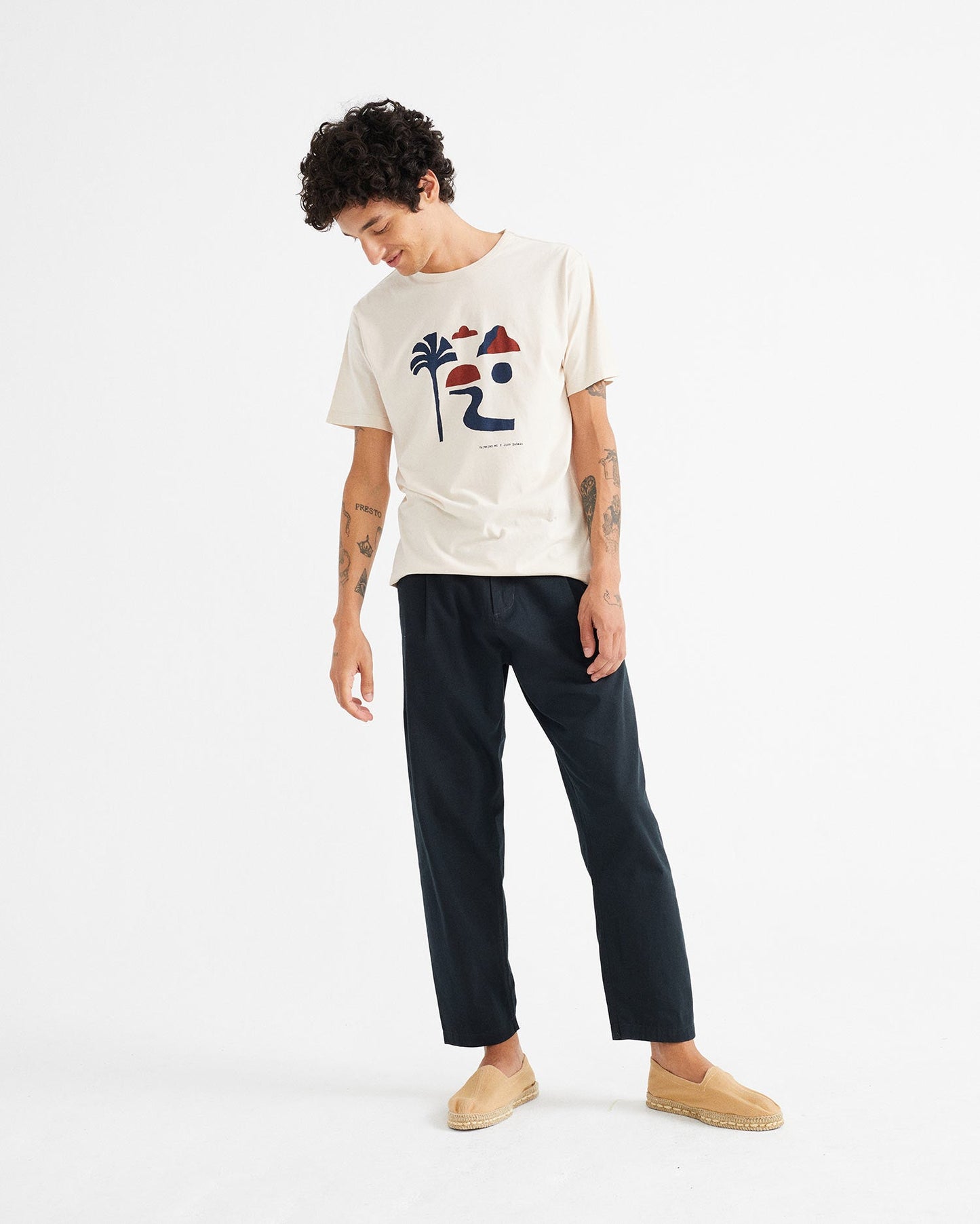T-shirt écru imprimé en coton bio - Oasis